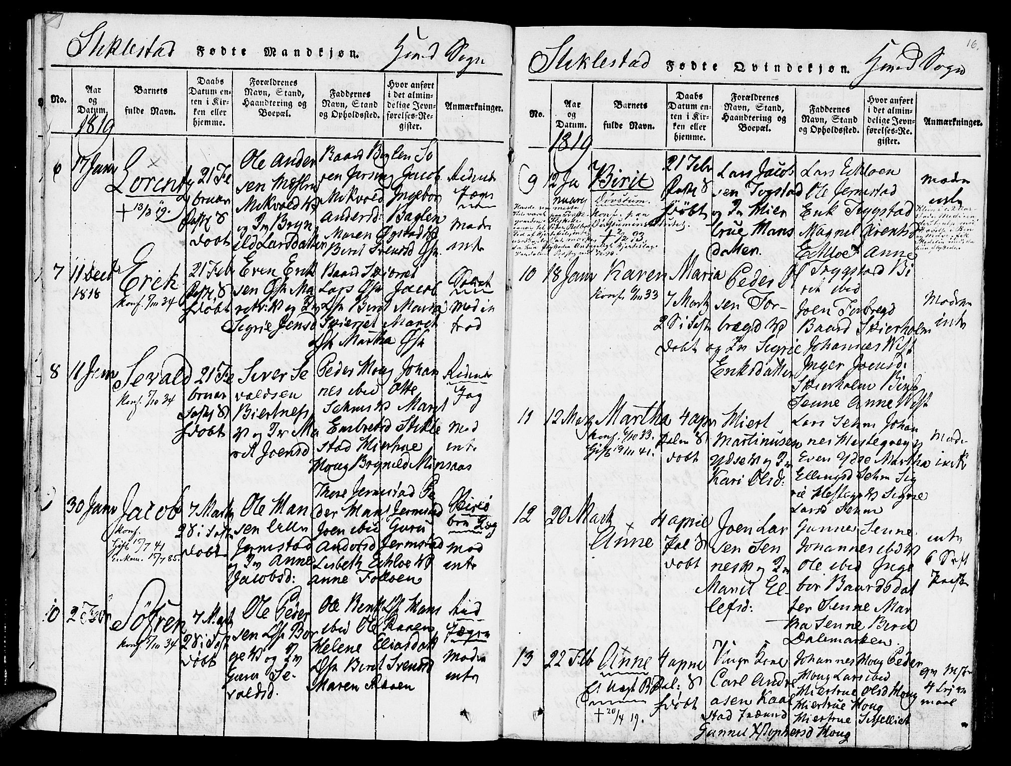 Ministerialprotokoller, klokkerbøker og fødselsregistre - Nord-Trøndelag, SAT/A-1458/723/L0234: Parish register (official) no. 723A05 /1, 1816-1840, p. 16