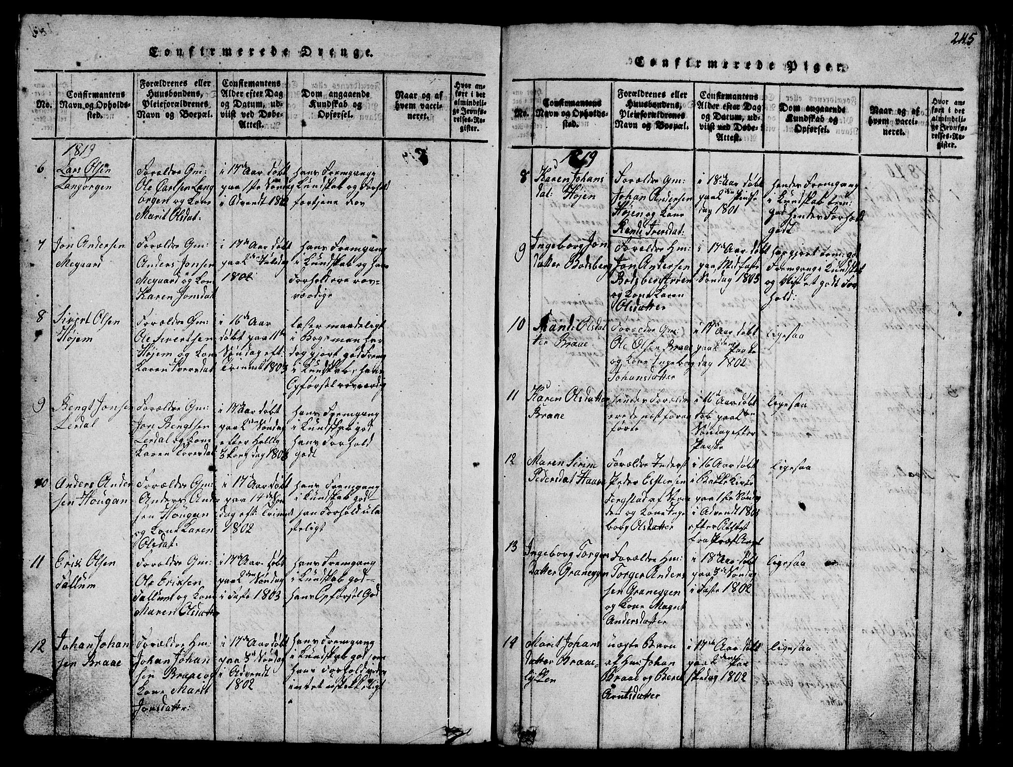 Ministerialprotokoller, klokkerbøker og fødselsregistre - Sør-Trøndelag, SAT/A-1456/612/L0385: Parish register (copy) no. 612C01, 1816-1845, p. 245