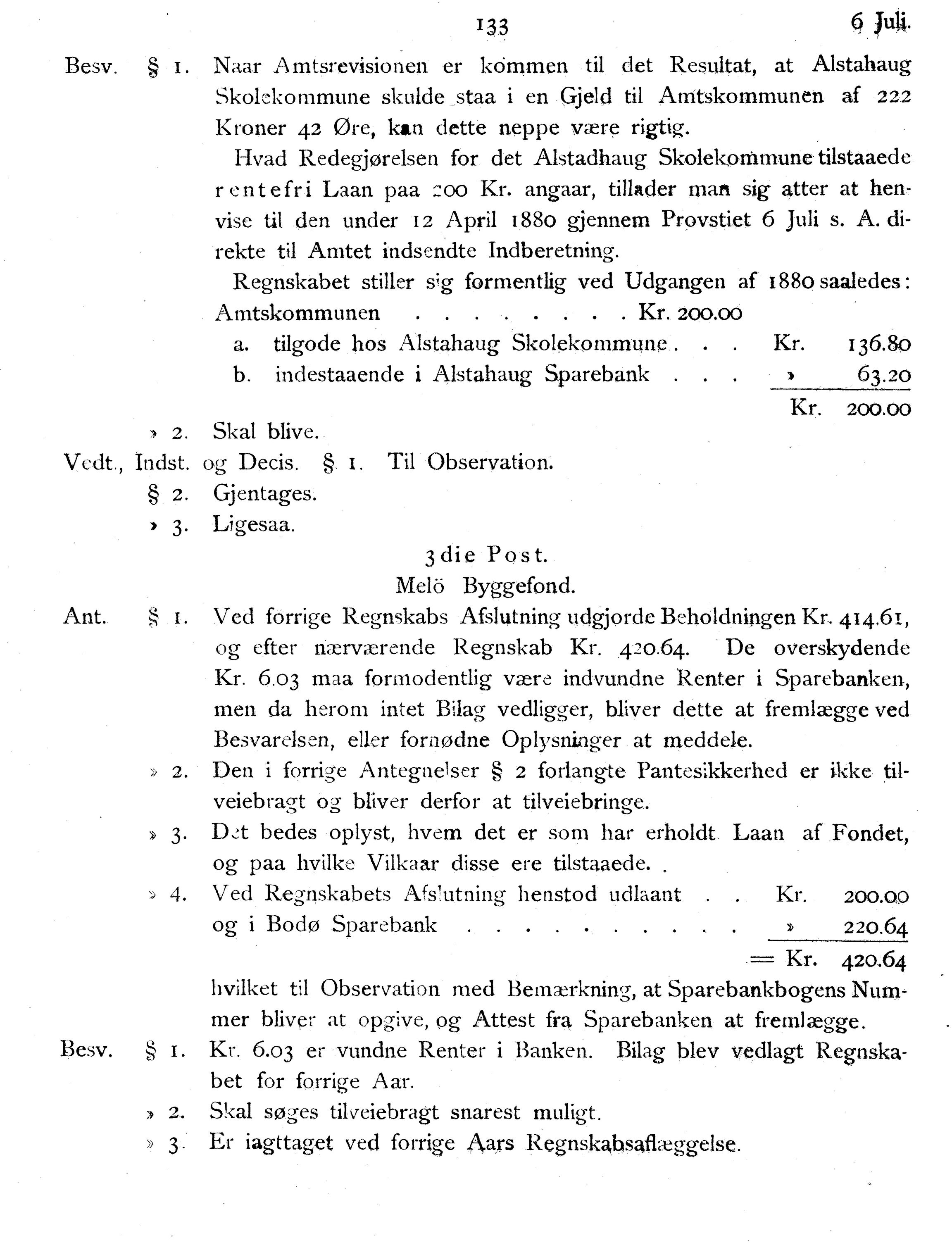 Nordland Fylkeskommune. Fylkestinget, AIN/NFK-17/176/A/Ac/L0014: Fylkestingsforhandlinger 1881-1885, 1881-1885