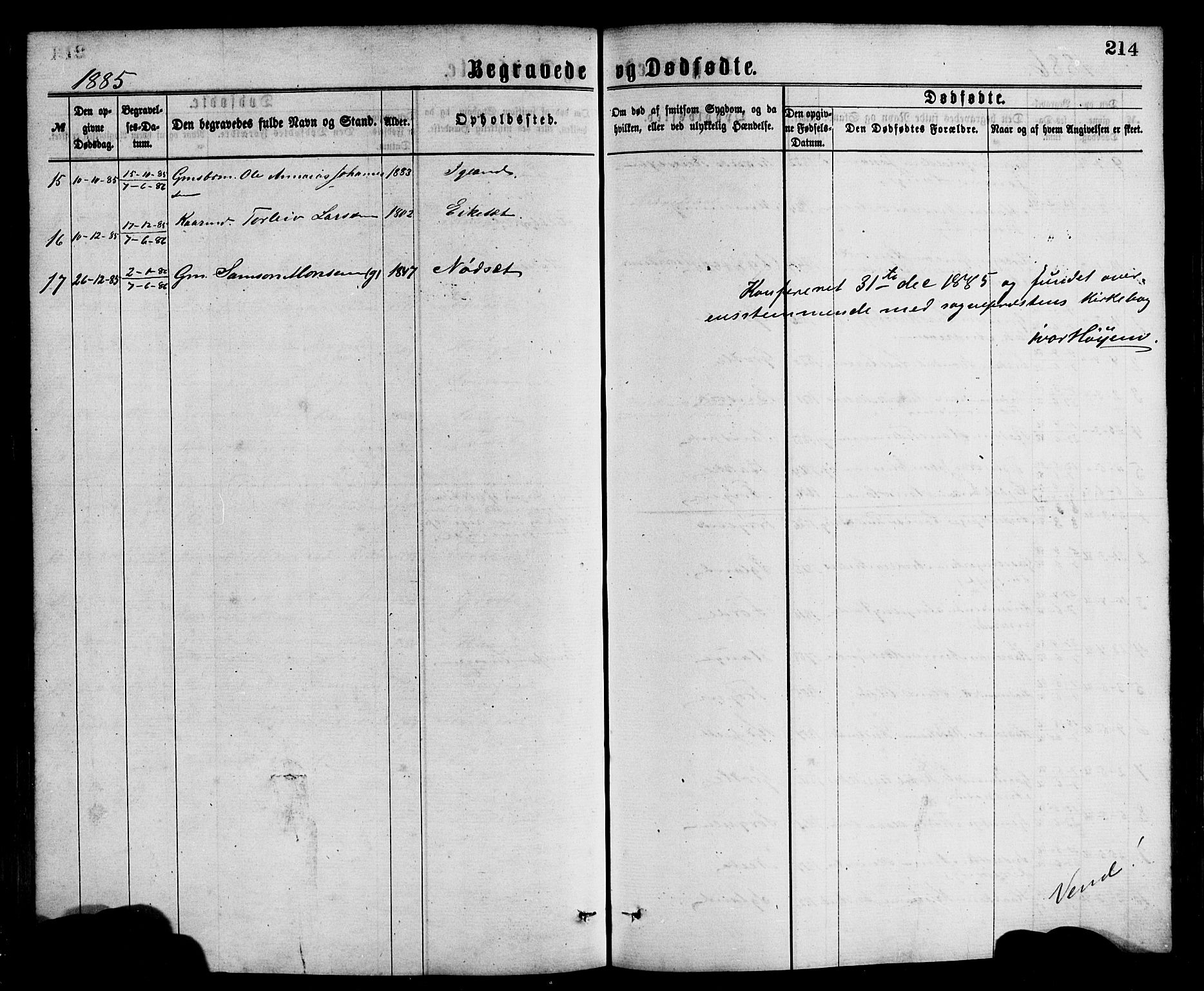 Bremanger sokneprestembete, AV/SAB-A-82201/H/Hab/Haba/L0002: Parish register (copy) no. A 2, 1866-1889, p. 214