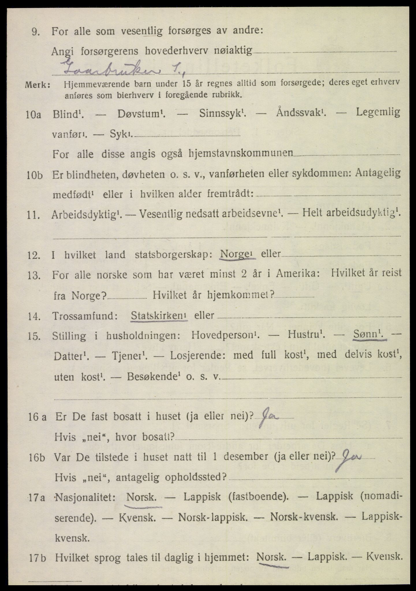 SAT, 1920 census for Alstahaug, 1920, p. 588