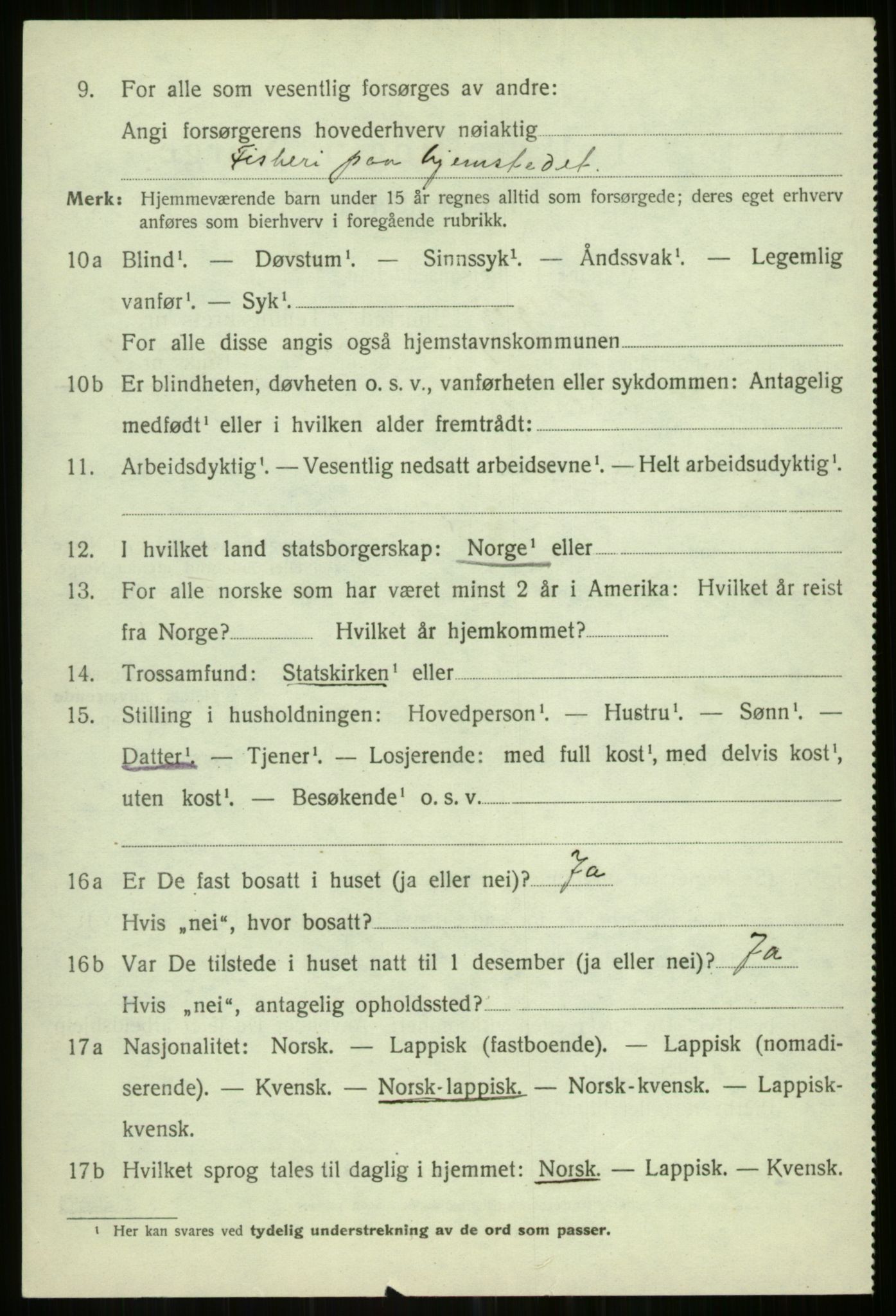 SATØ, 1920 census for Helgøy, 1920, p. 1144