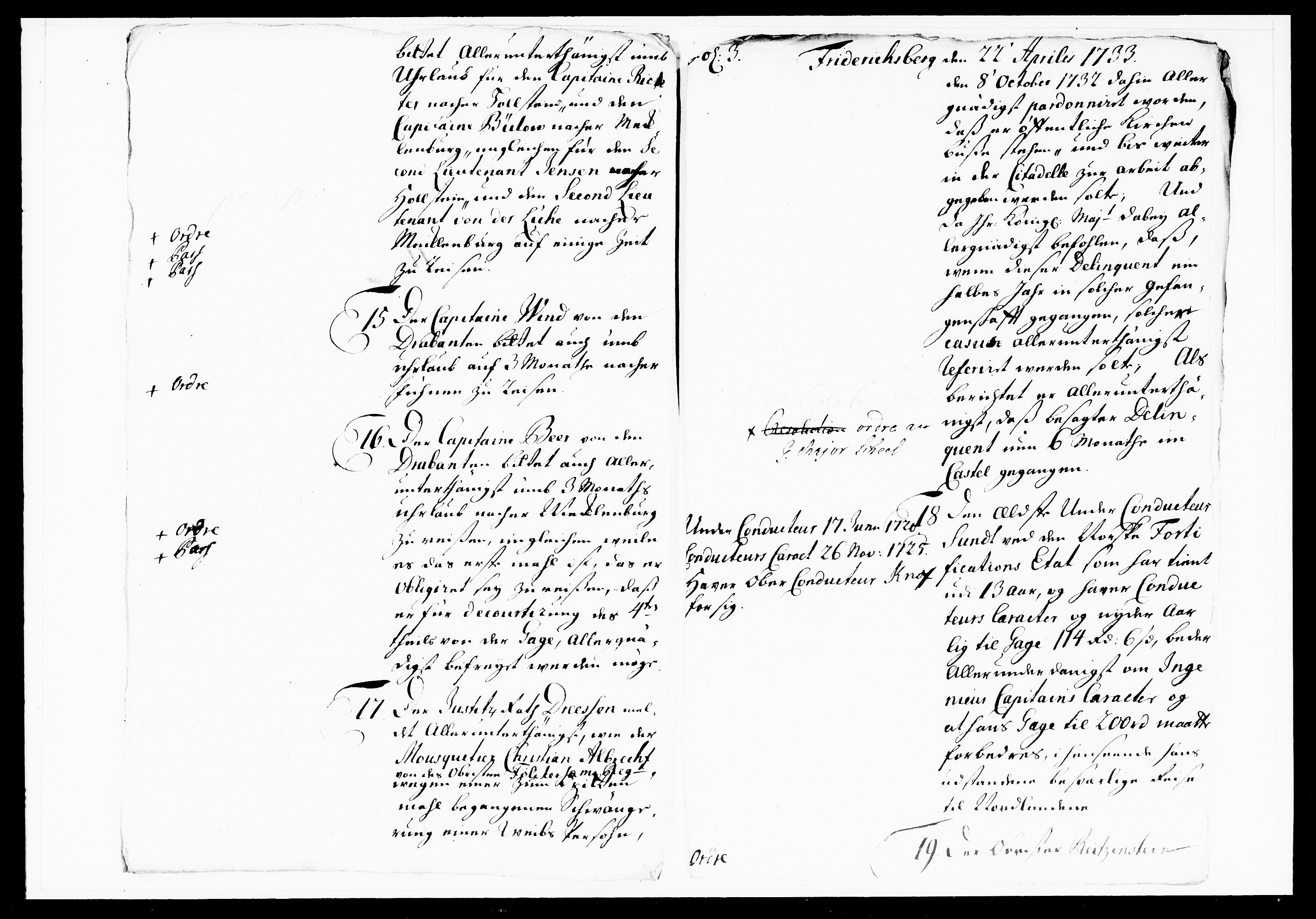 Krigskollegiet, Krigskancelliet, DRA/A-0006/-/1108-1113: Refererede sager, 1733, p. 106