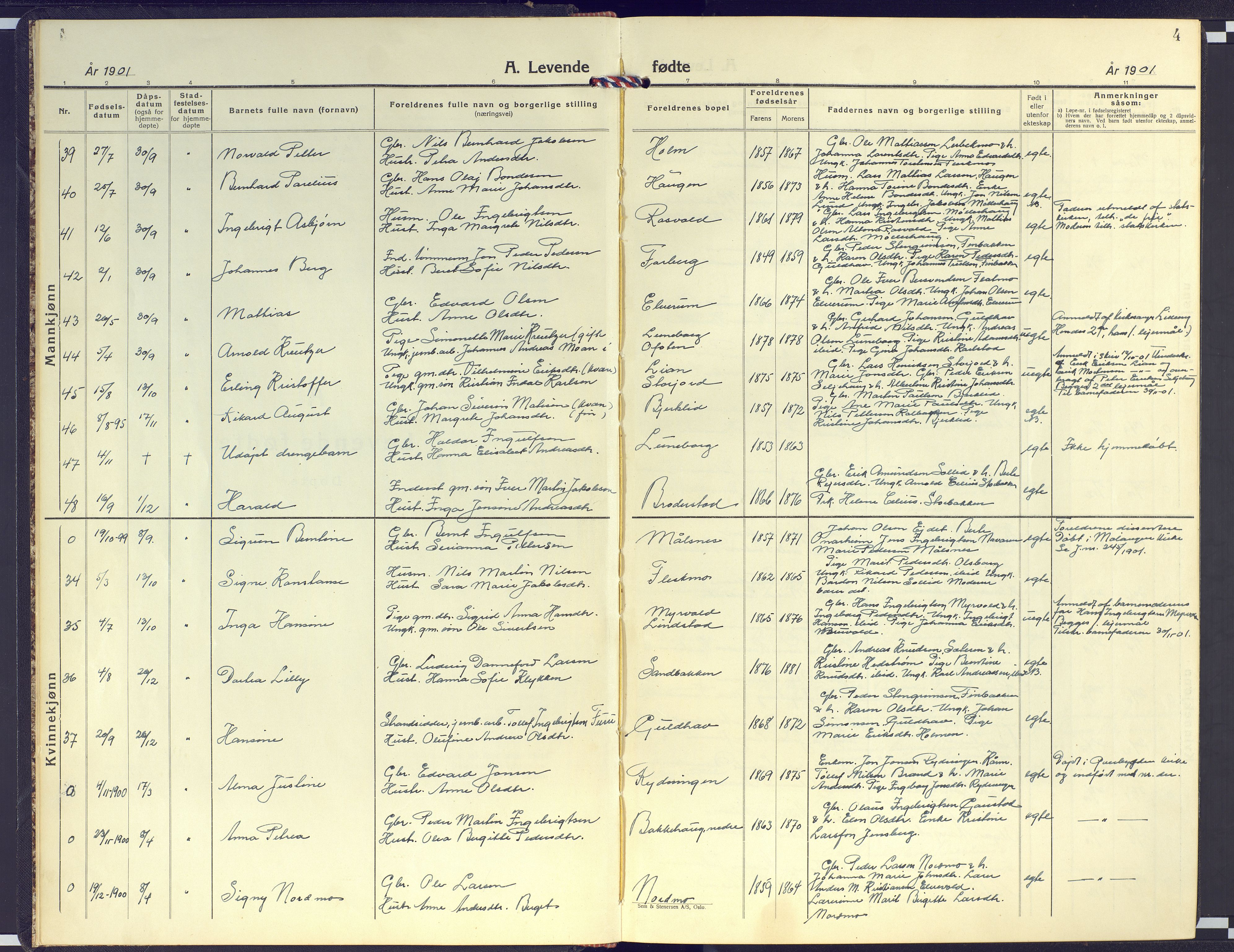 Målselv sokneprestembete, SATØ/S-1311/G/Ga/Gab/L0005klokker: Parish register (copy) no. 5, 1901-1932, p. 4