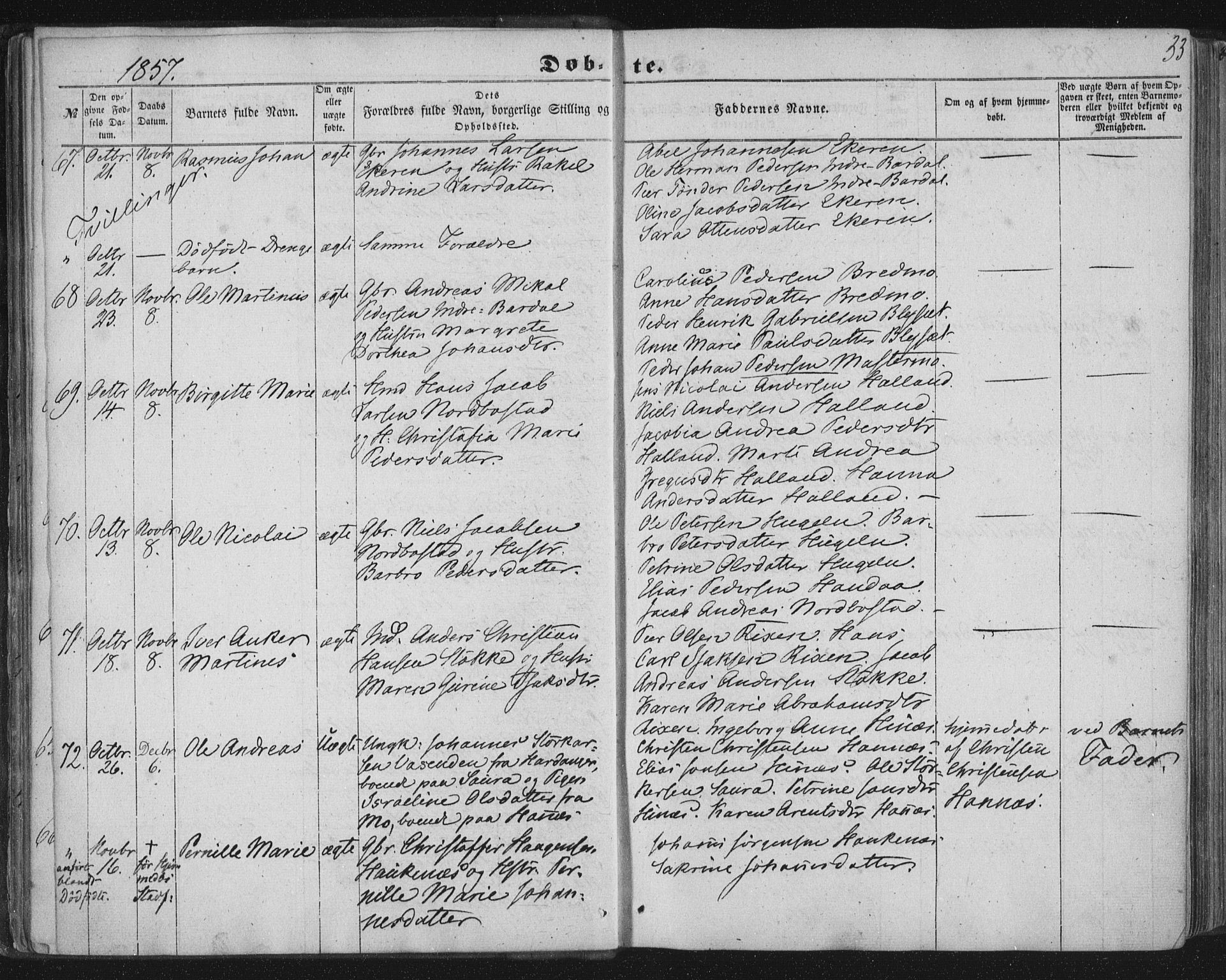 Ministerialprotokoller, klokkerbøker og fødselsregistre - Nordland, AV/SAT-A-1459/838/L0550: Parish register (official) no. 838A08, 1855-1865, p. 33