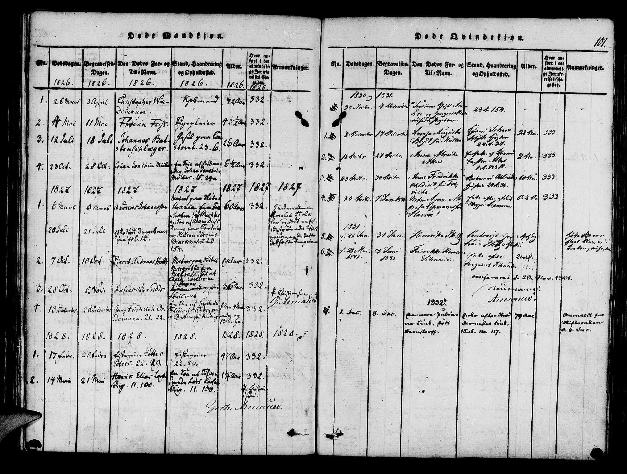 Mariakirken Sokneprestembete, SAB/A-76901/H/Haa/L0005: Parish register (official) no. A 5, 1815-1845, p. 101