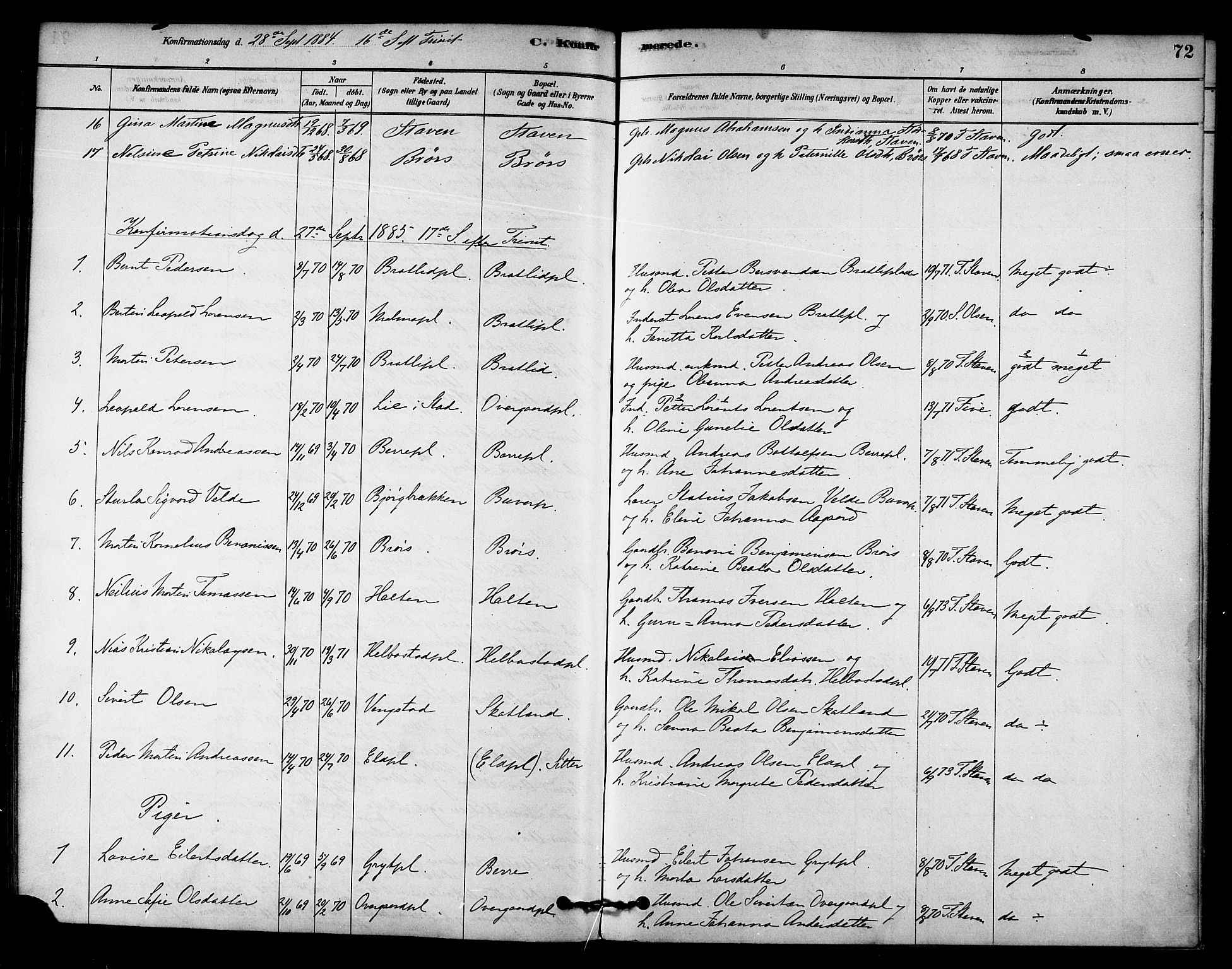 Ministerialprotokoller, klokkerbøker og fødselsregistre - Nord-Trøndelag, AV/SAT-A-1458/742/L0408: Parish register (official) no. 742A01, 1878-1890, p. 72