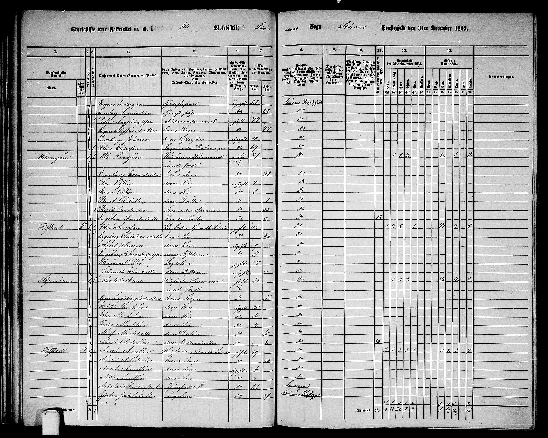 RA, 1865 census for Støren, 1865, p. 34