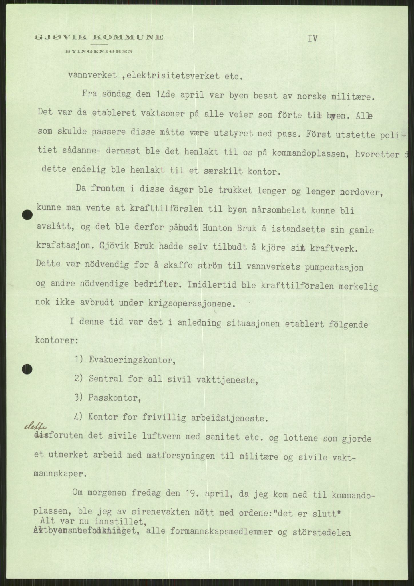 Forsvaret, Forsvarets krigshistoriske avdeling, AV/RA-RAFA-2017/Y/Ya/L0014: II-C-11-31 - Fylkesmenn.  Rapporter om krigsbegivenhetene 1940., 1940, p. 167