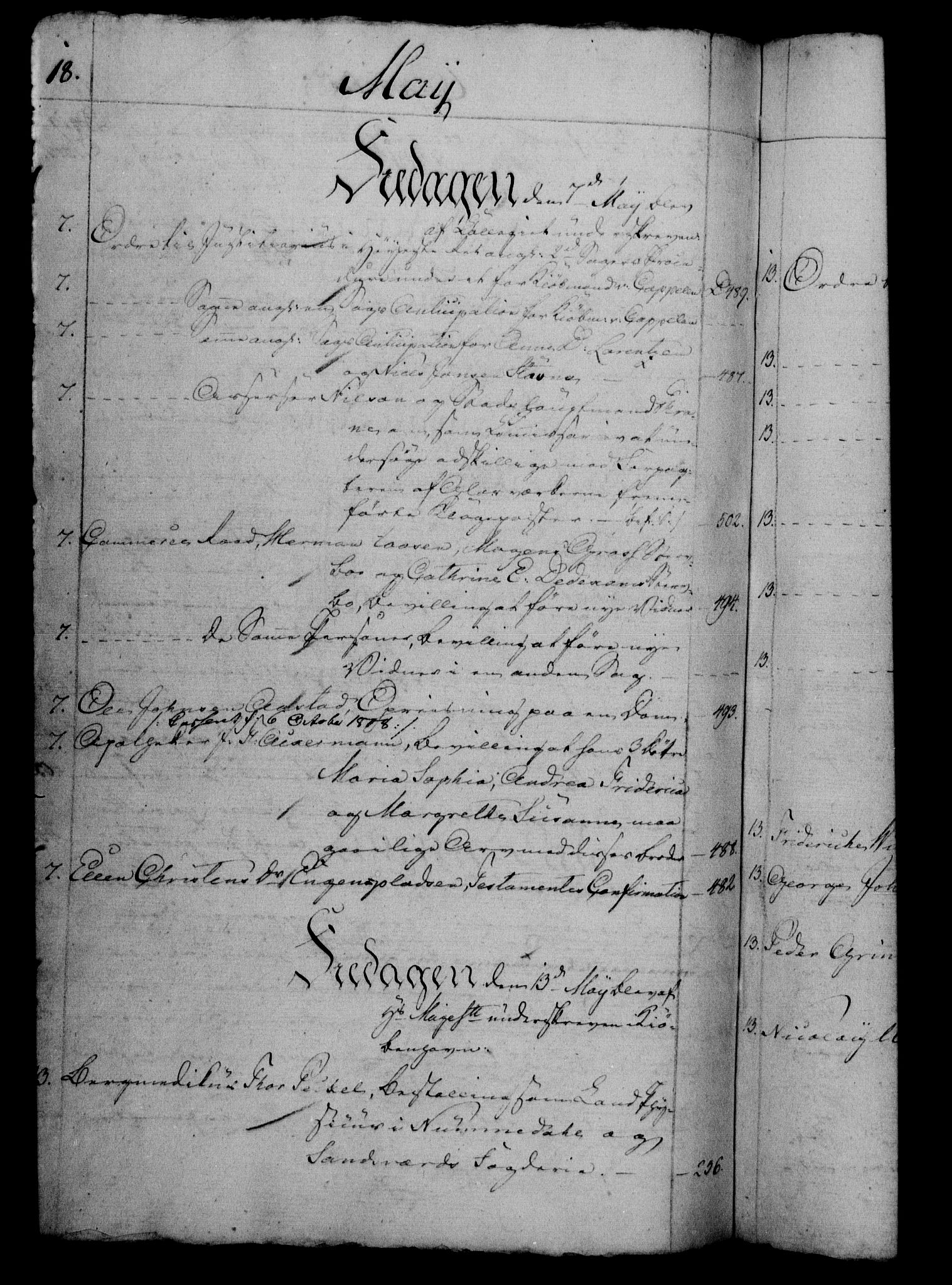 Danske Kanselli 1800-1814, AV/RA-EA-3024/H/Hf/Hfb/Hfbc/L0004: Underskrivelsesbok m. register, 1803, p. 18