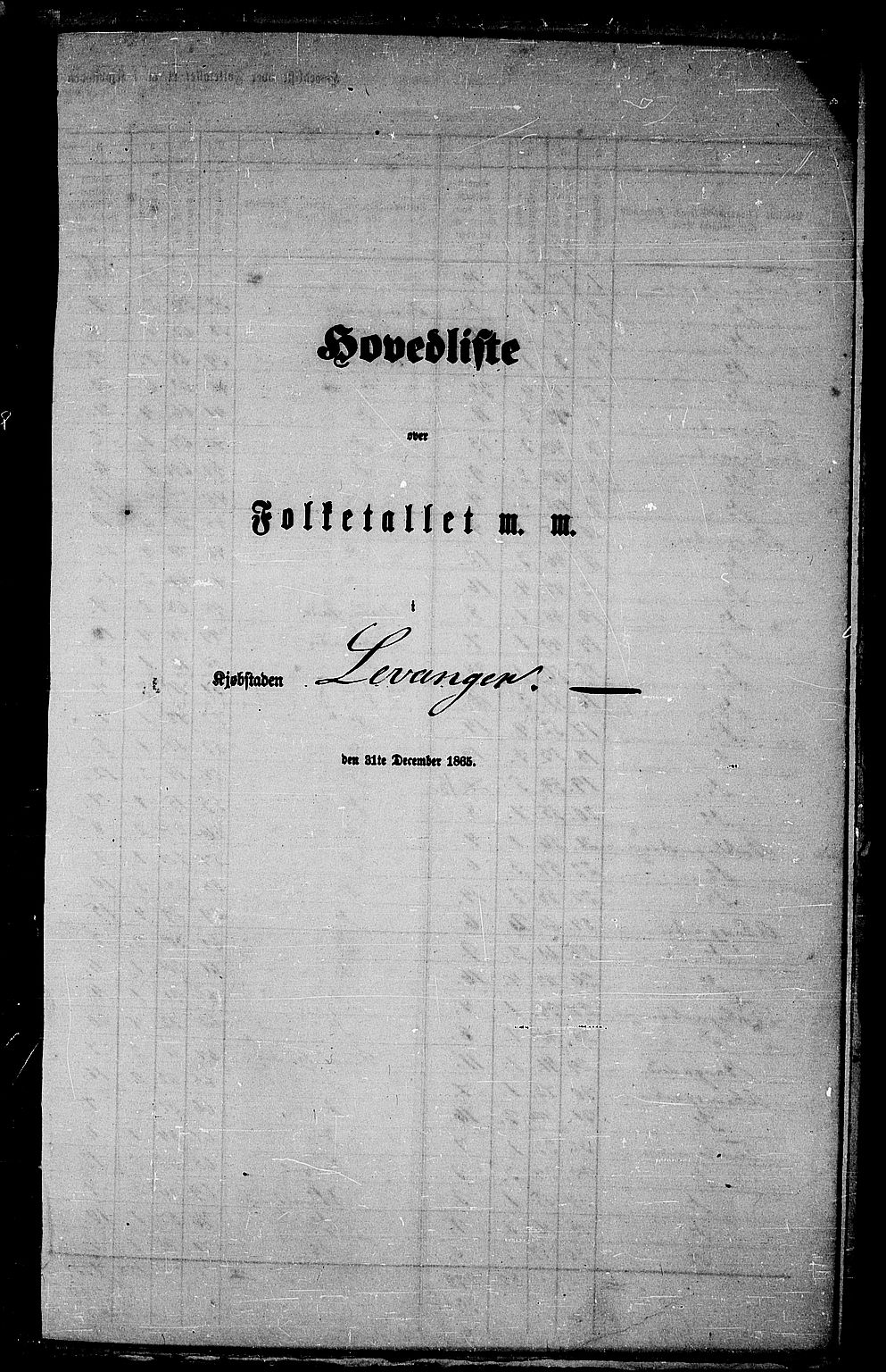 RA, 1865 census for Levanger/Levanger, 1865, p. 3