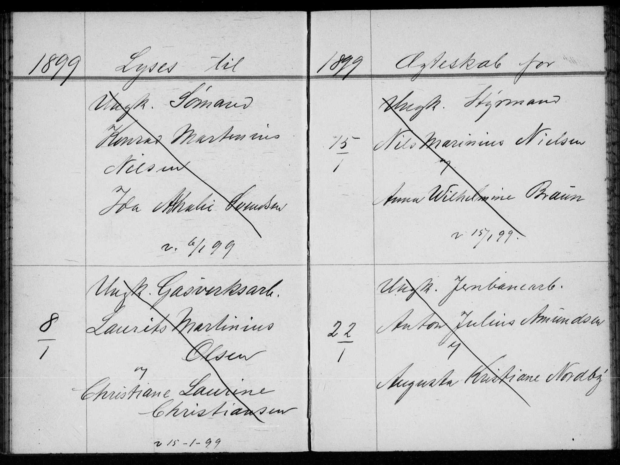 Strømsø kirkebøker, AV/SAKO-A-246/H/Ha/L0009: Banns register no. 9, 1896-1901