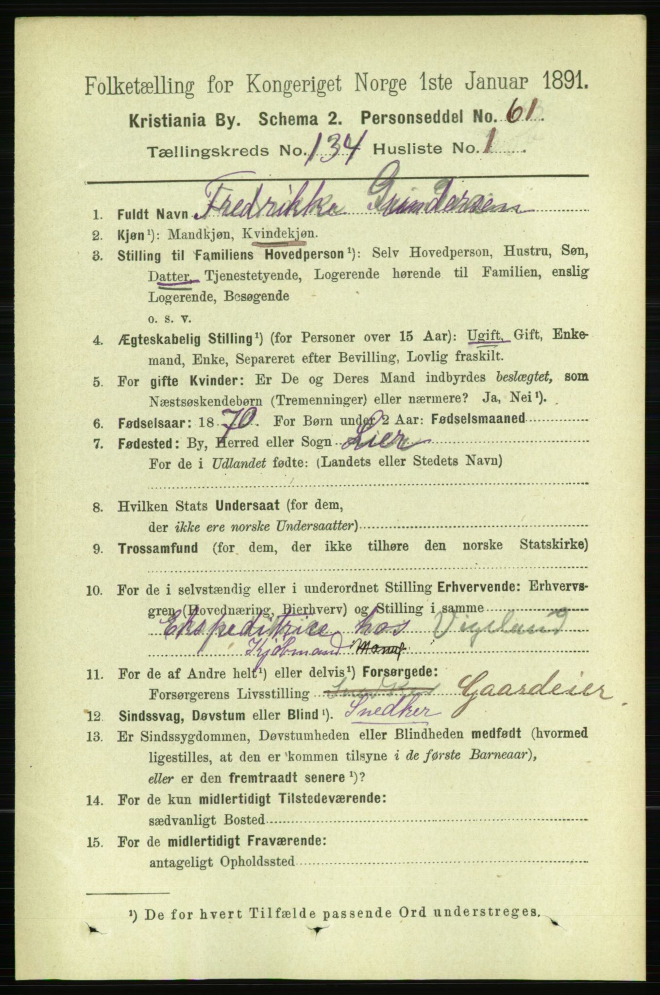 RA, 1891 census for 0301 Kristiania, 1891, p. 73566