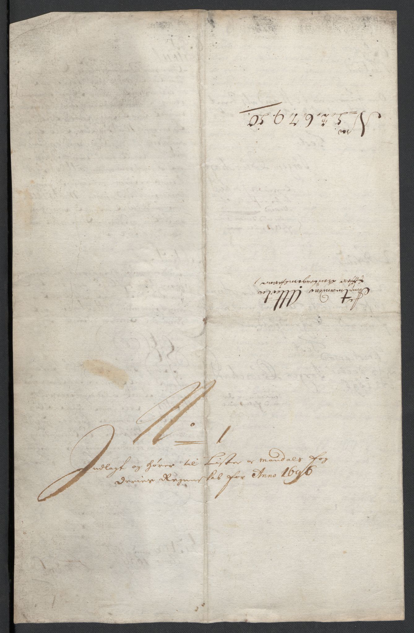 Rentekammeret inntil 1814, Reviderte regnskaper, Fogderegnskap, RA/EA-4092/R43/L2546: Fogderegnskap Lista og Mandal, 1696-1697, p. 26