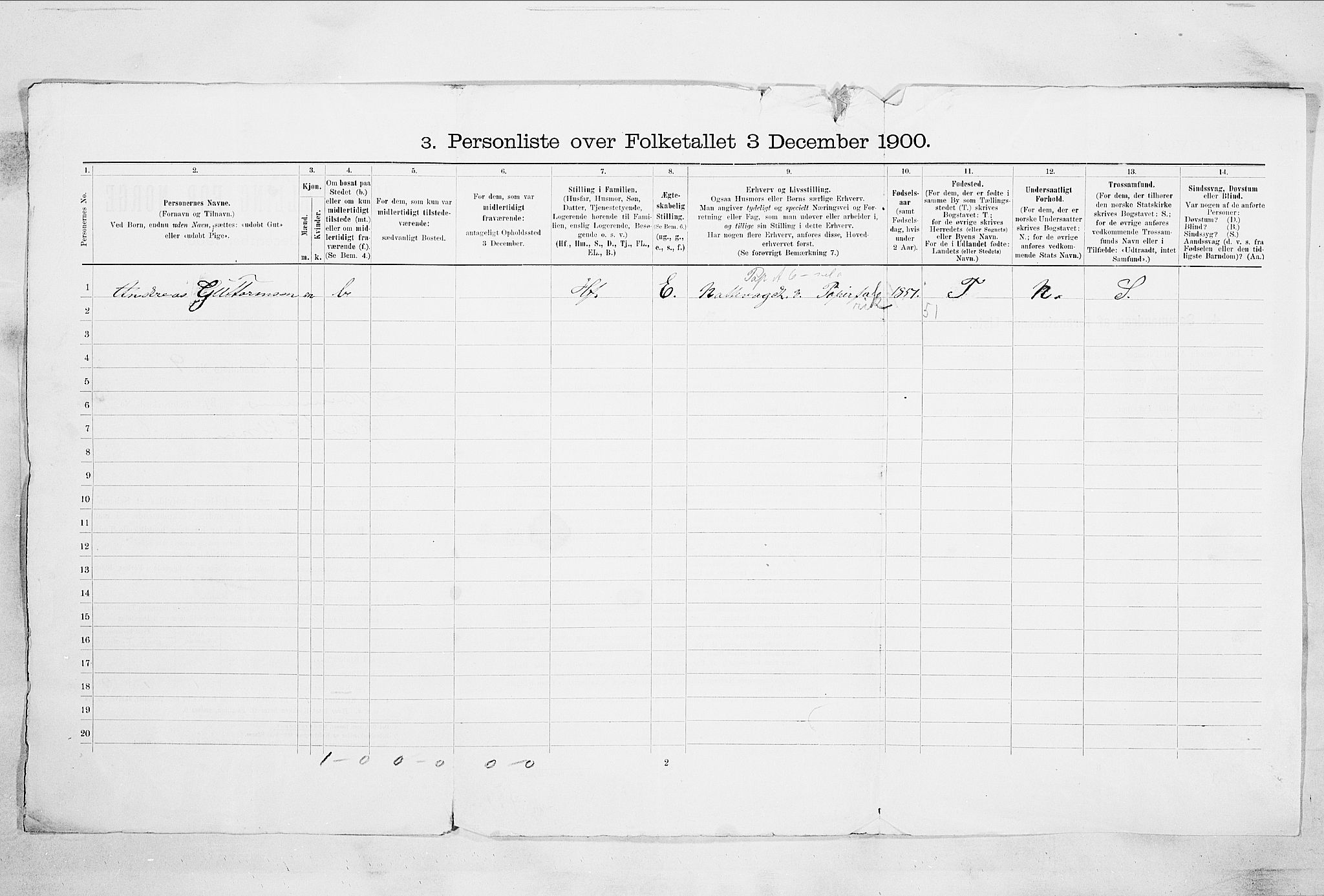 RA, 1900 census for Drammen, 1900, p. 13120