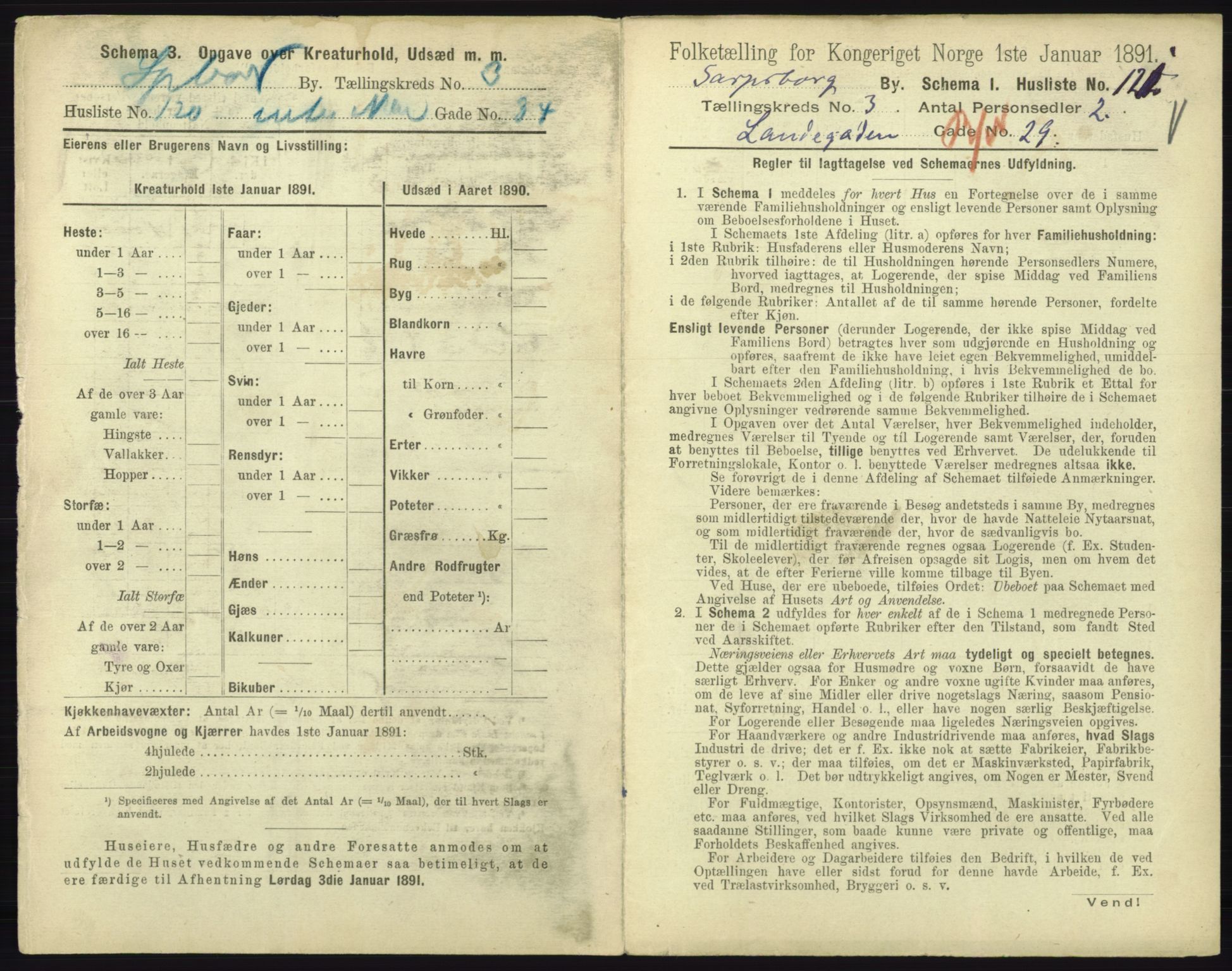 RA, 1891 census for 0102 Sarpsborg, 1891, p. 2430