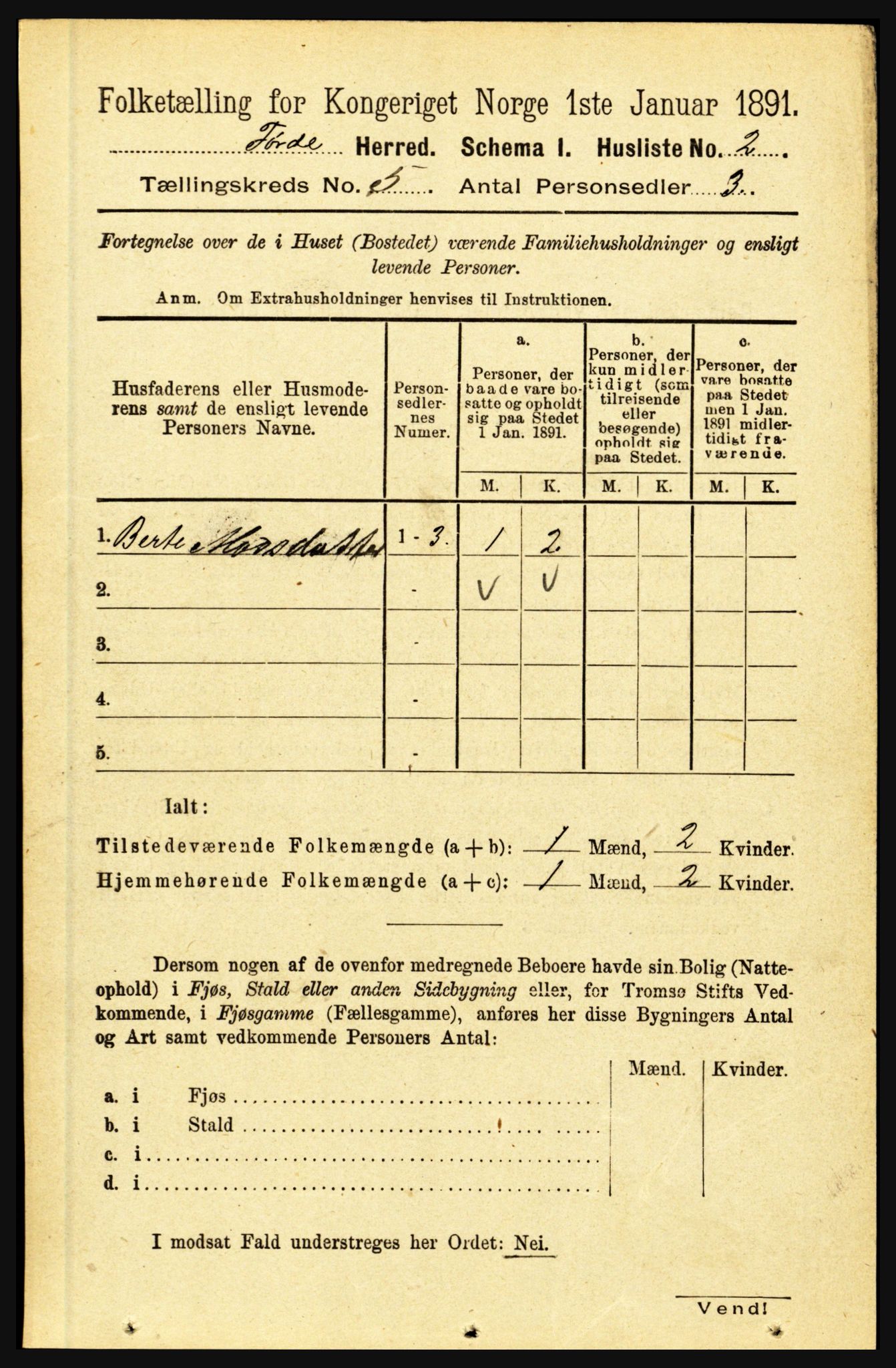 RA, 1891 census for 1432 Førde, 1891, p. 1355