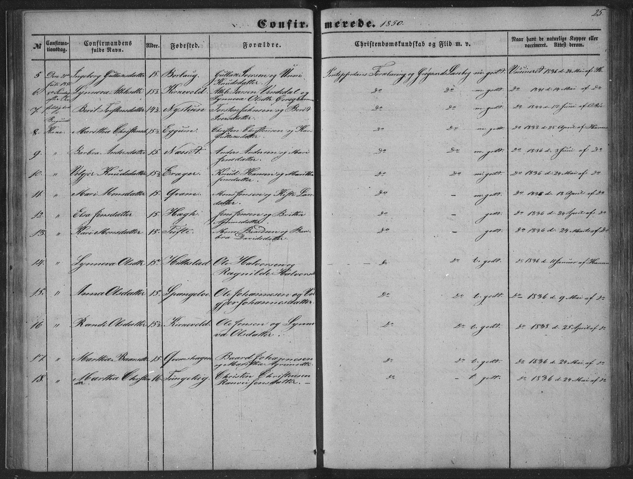 Lærdal sokneprestembete, AV/SAB-A-81201: Parish register (official) no. A 13, 1847-1864, p. 25