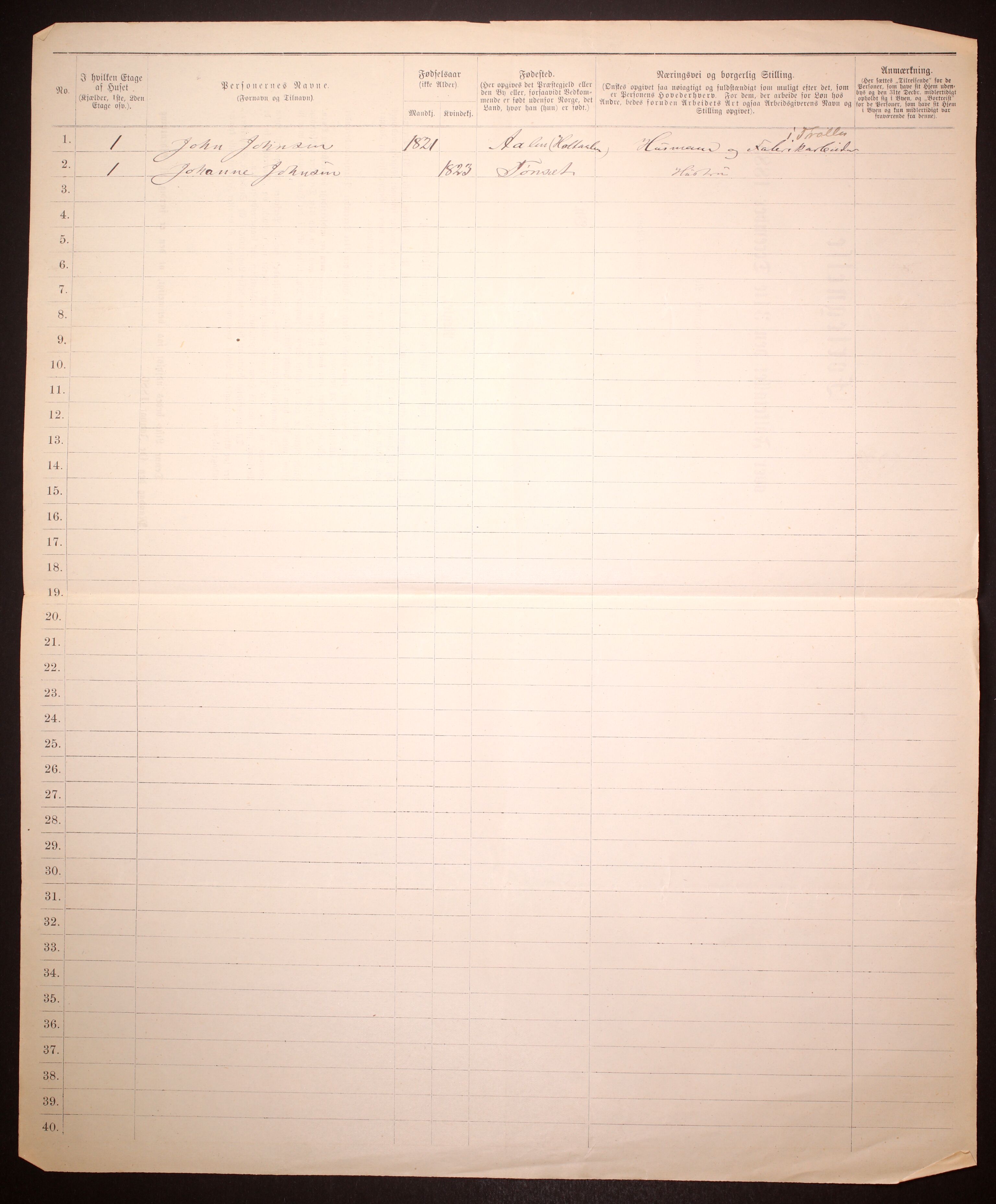 SAT, 1885 census for 1601 Trondheim, 1885, p. 3771