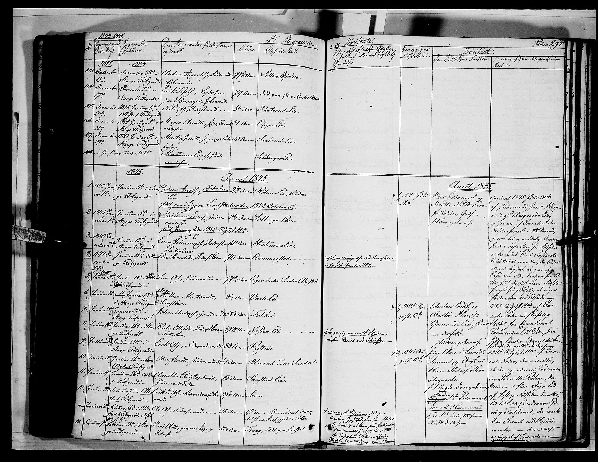 Stange prestekontor, SAH/PREST-002/K/L0010: Parish register (official) no. 10, 1835-1845, p. 297
