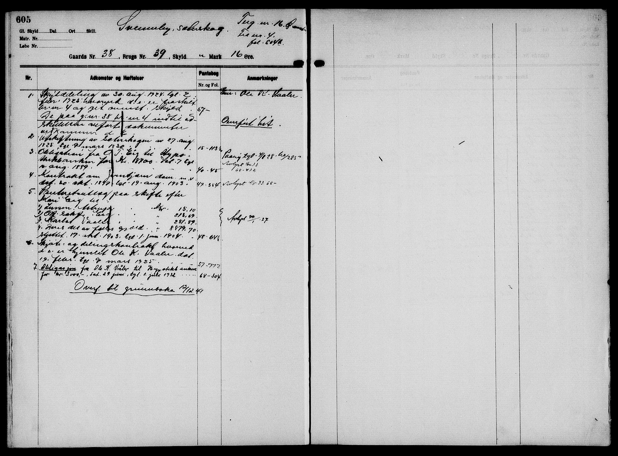 Solør tingrett, AV/SAH-TING-008/H/Ha/Hak/L0002: Mortgage register no. II, 1900-1935, p. 605