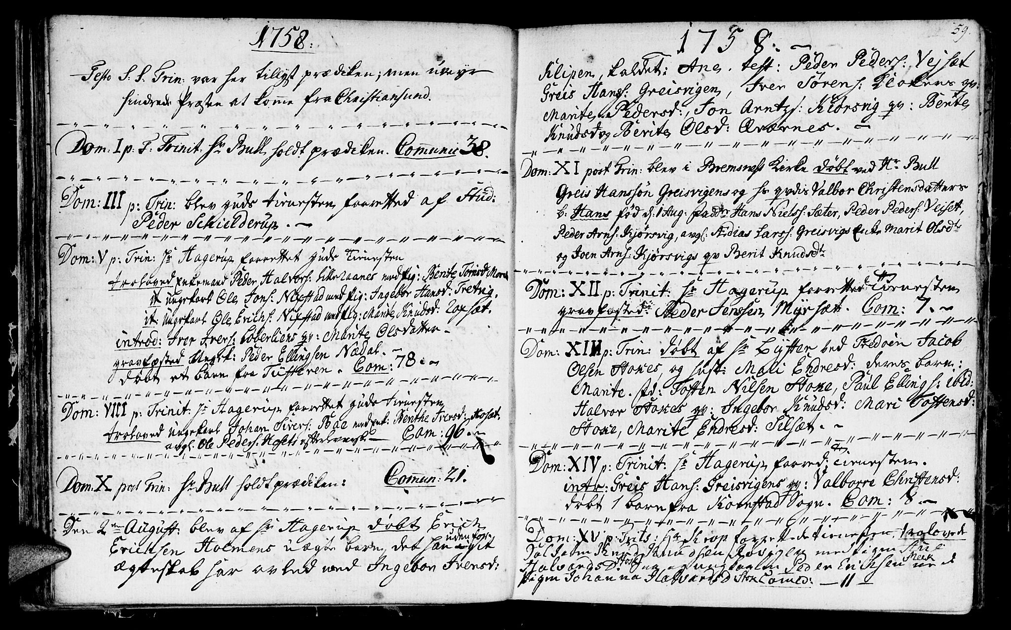 Ministerialprotokoller, klokkerbøker og fødselsregistre - Møre og Romsdal, AV/SAT-A-1454/568/L0798: Parish register (official) no. 568A07, 1753-1780, p. 58-59