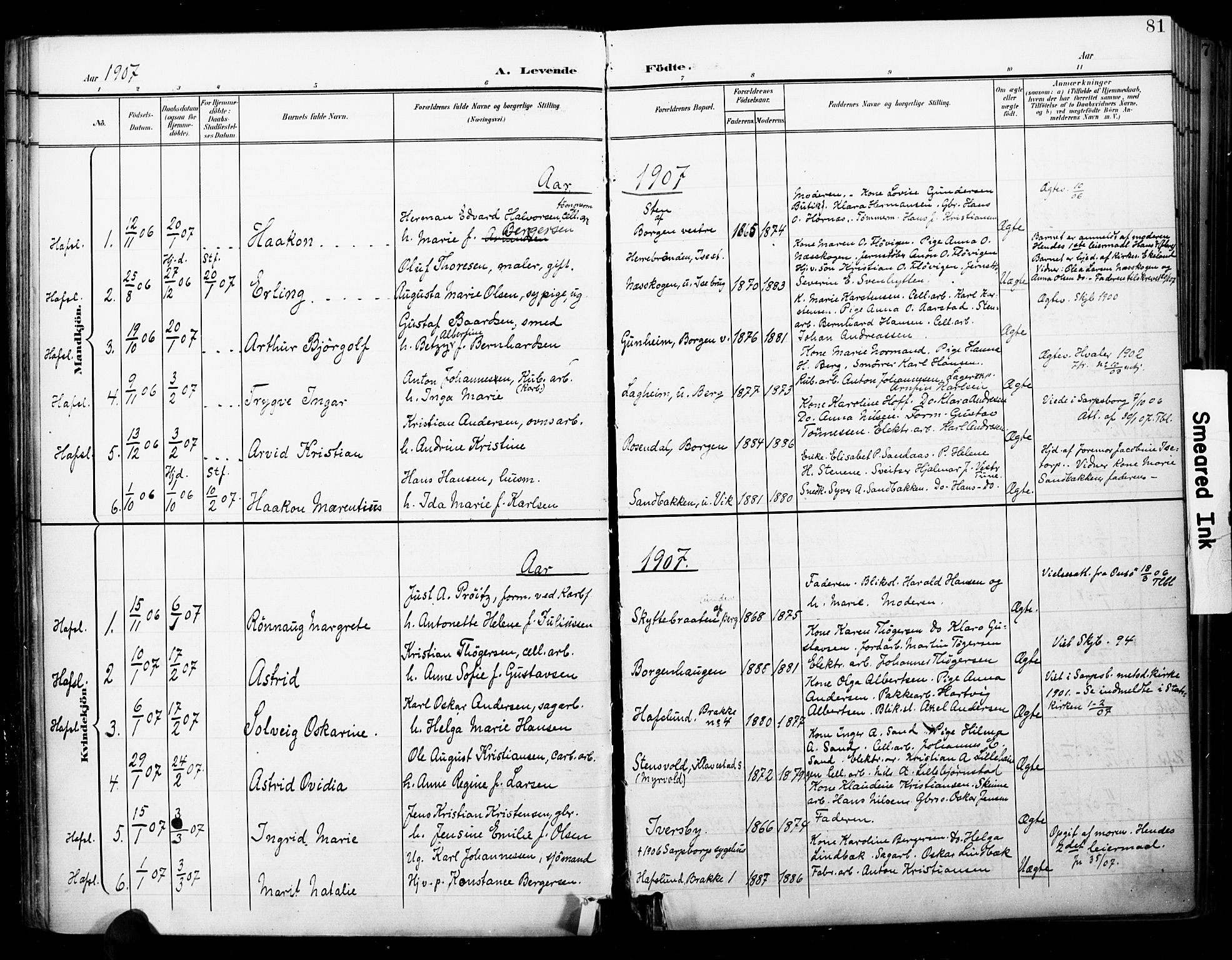 Skjeberg prestekontor Kirkebøker, SAO/A-10923/F/Fa/L0010: Parish register (official) no. I 10, 1898-1911, p. 81