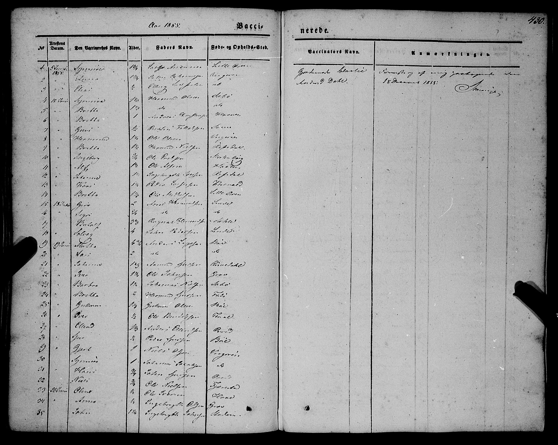 Vik sokneprestembete, AV/SAB-A-81501/H/Haa/Haaa/L0008: Parish register (official) no. A 8, 1846-1865, p. 430