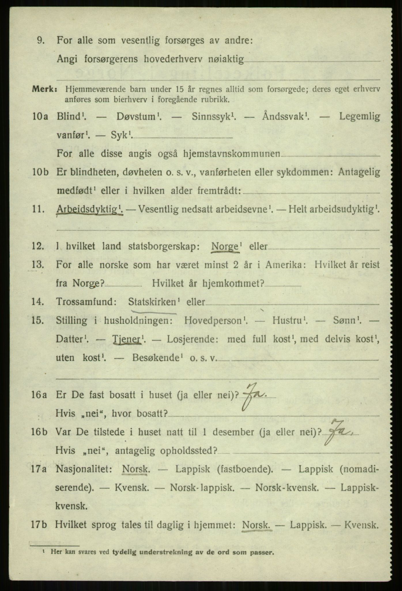 SATØ, 1920 census for Bardu, 1920, p. 2451