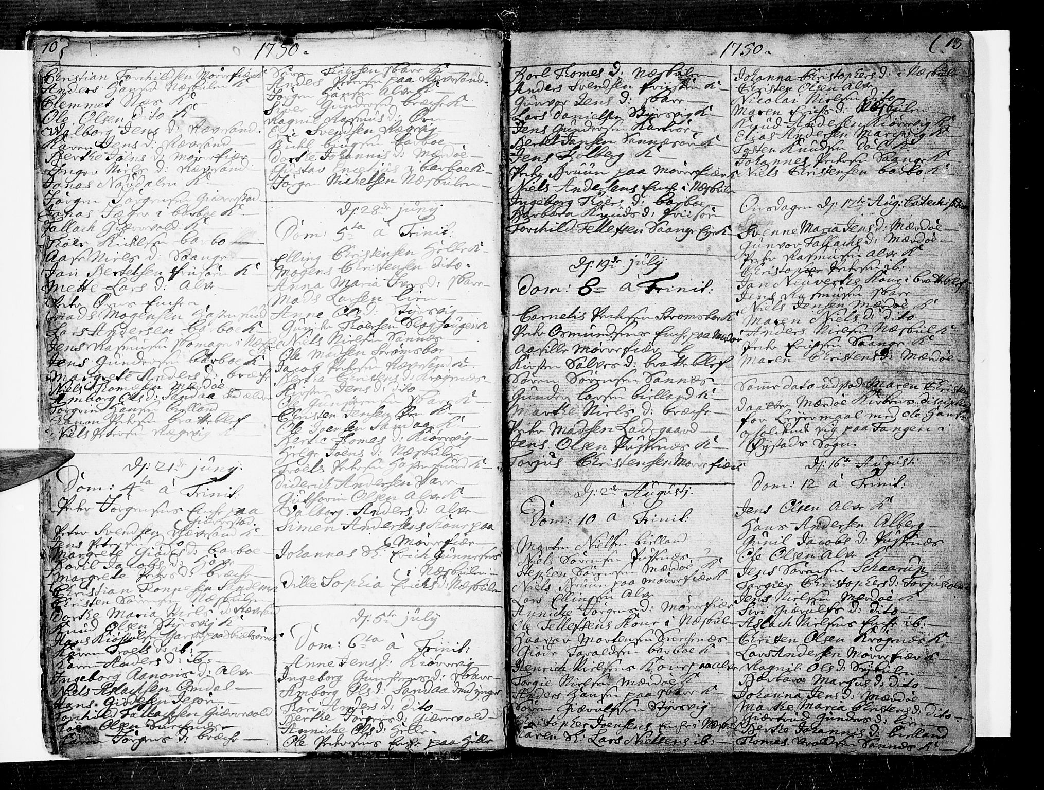 Tromøy sokneprestkontor, AV/SAK-1111-0041/F/Fa/L0001: Parish register (official) no. A 1, 1747-1793, p. 12-13