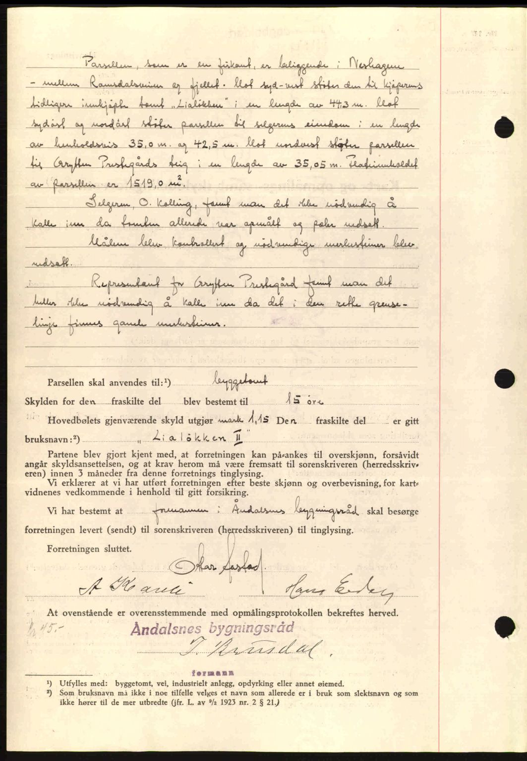 Romsdal sorenskriveri, SAT/A-4149/1/2/2C: Mortgage book no. A4, 1937-1938, Diary no: : 2335/1937