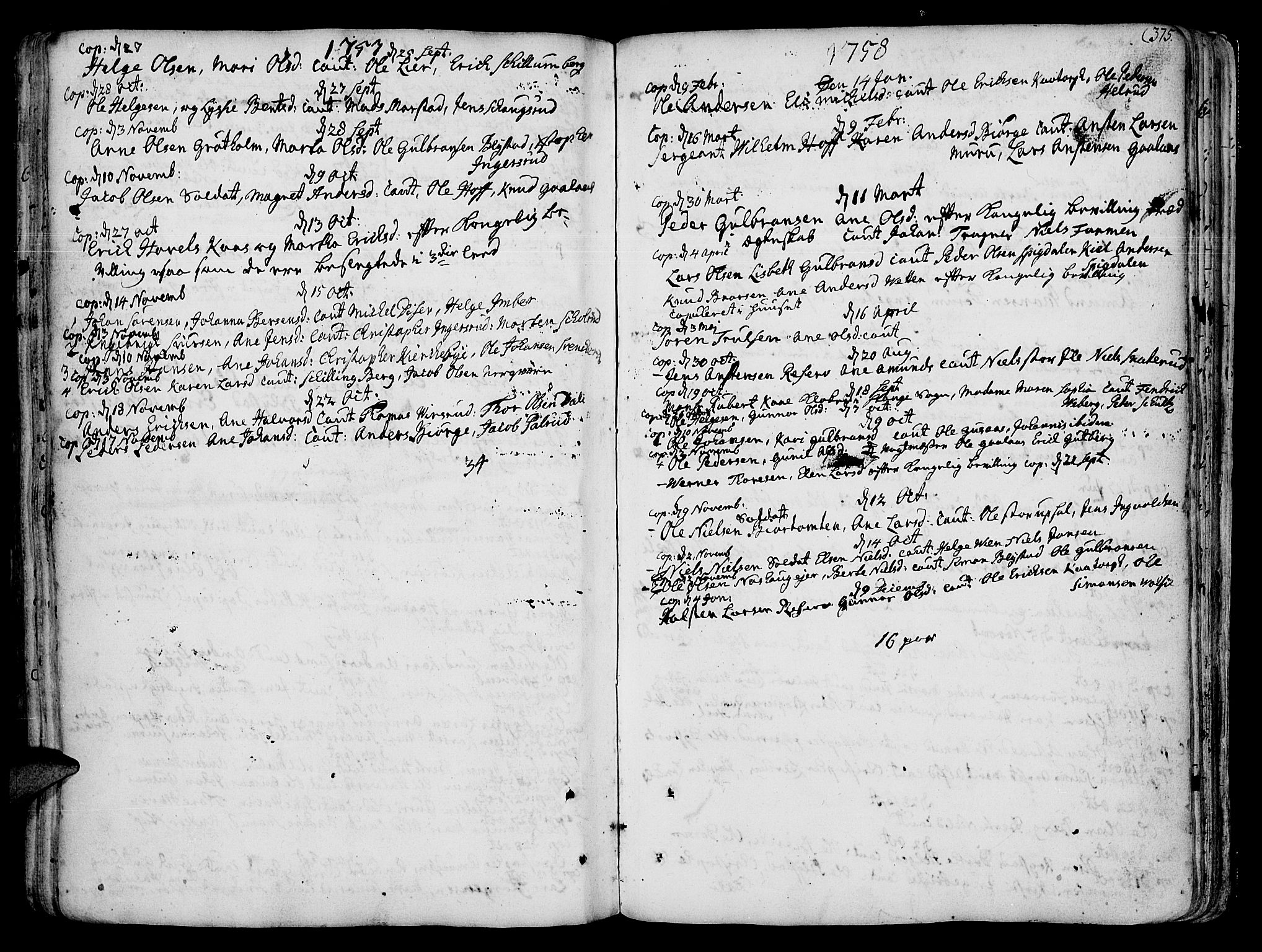 Vang prestekontor, Hedmark, SAH/PREST-008/H/Ha/Haa/L0003: Parish register (official) no. 3, 1734-1809, p. 375