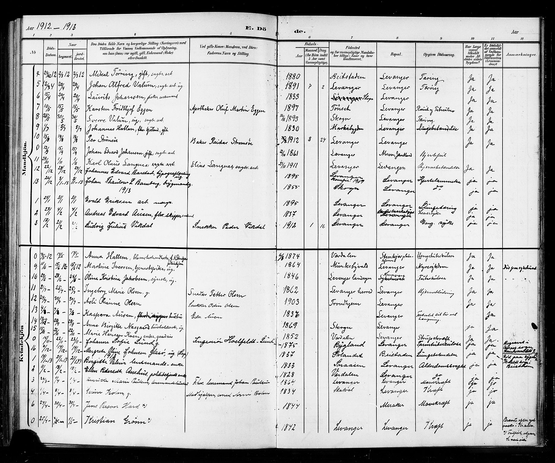 Ministerialprotokoller, klokkerbøker og fødselsregistre - Nord-Trøndelag, AV/SAT-A-1458/720/L0192: Parish register (copy) no. 720C01, 1880-1917, p. 124j