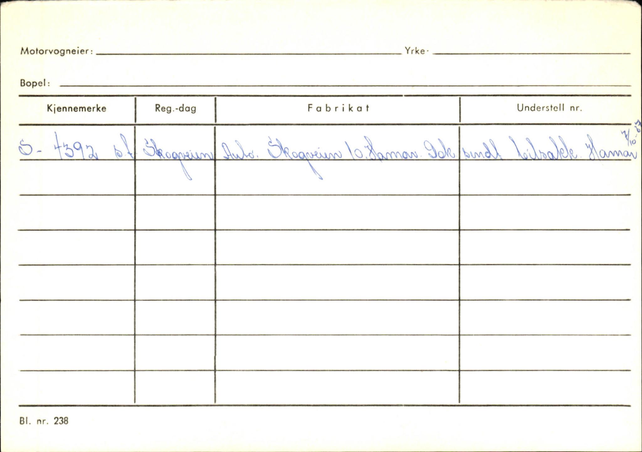 Statens vegvesen, Sogn og Fjordane vegkontor, SAB/A-5301/4/F/L0124: Eigarregister Sogndal A-U, 1945-1975, p. 187