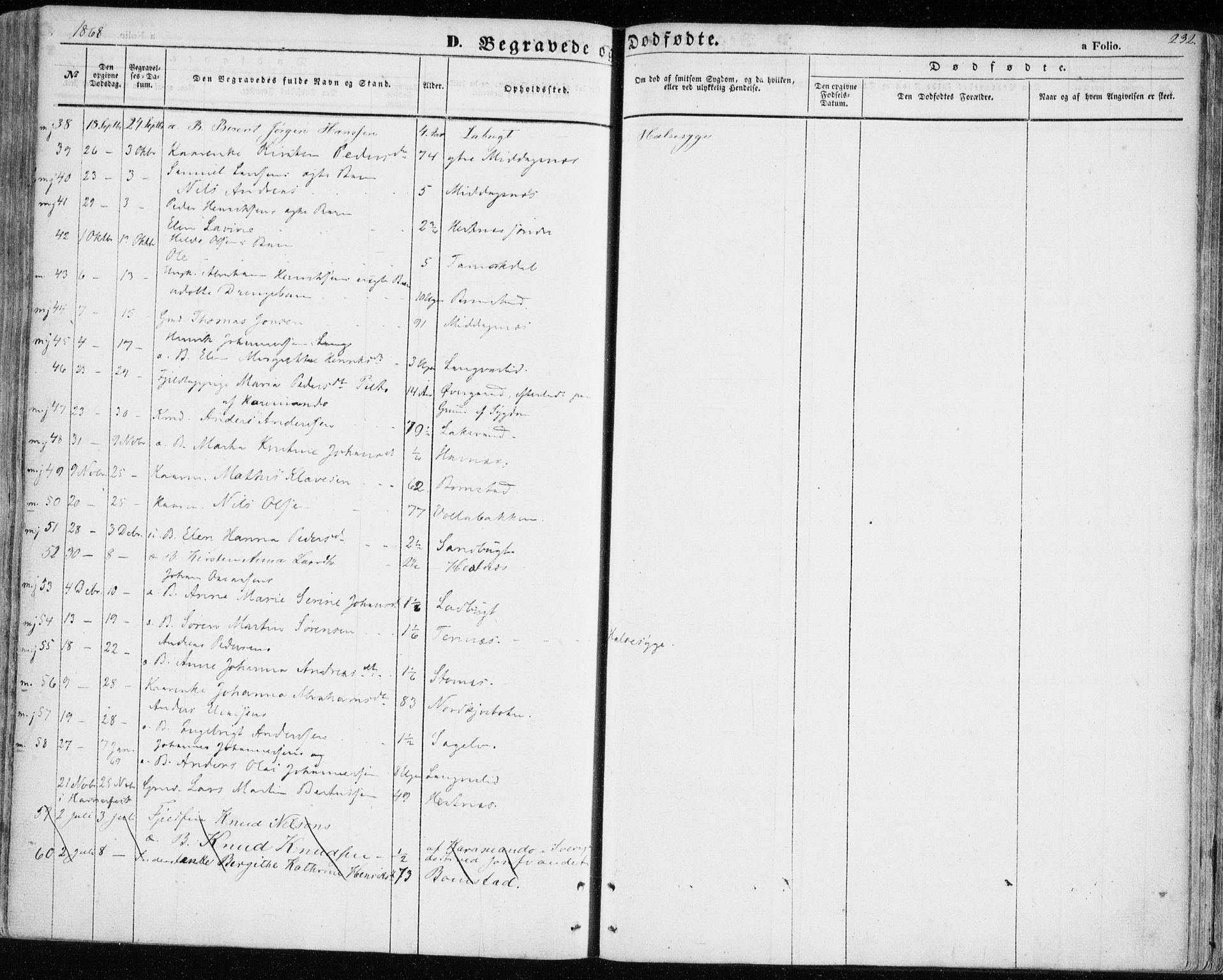 Balsfjord sokneprestembete, SATØ/S-1303/G/Ga/L0003kirke: Parish register (official) no. 3, 1856-1870, p. 232