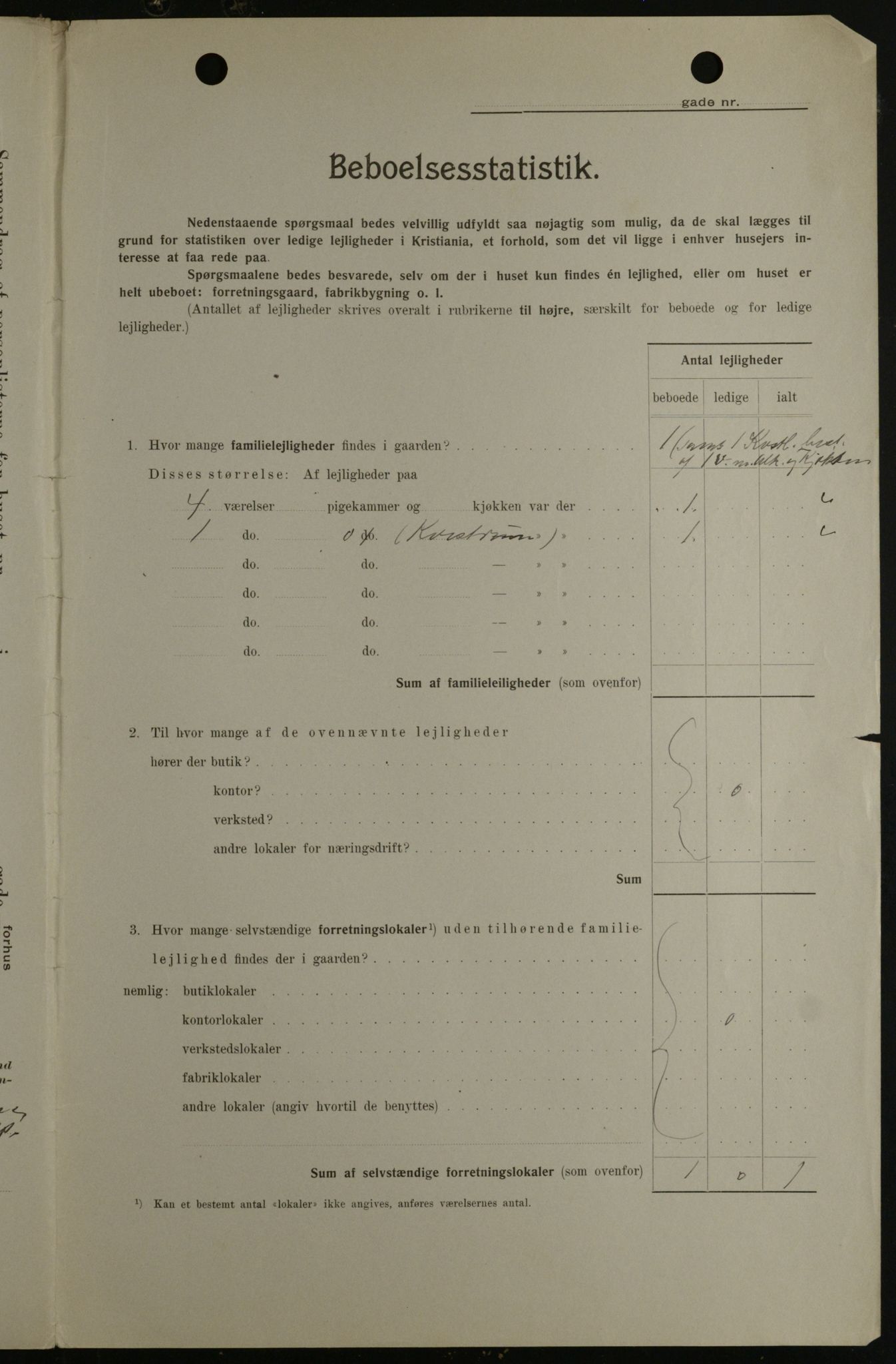 OBA, Municipal Census 1908 for Kristiania, 1908, p. 73437