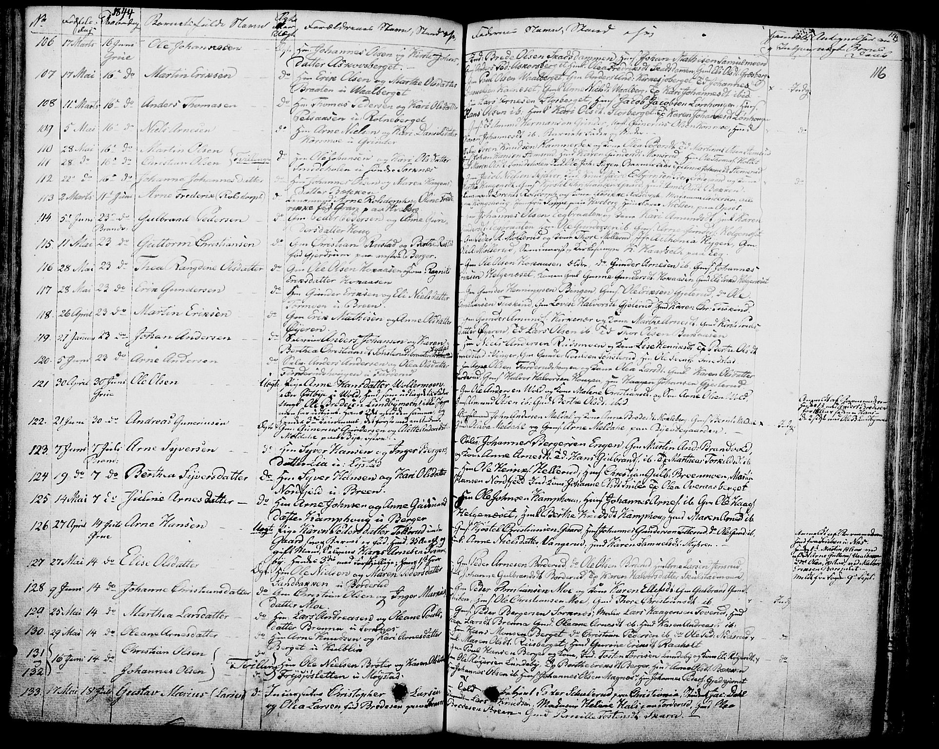 Grue prestekontor, AV/SAH-PREST-036/H/Ha/Haa/L0007: Parish register (official) no. 7, 1830-1847, p. 116