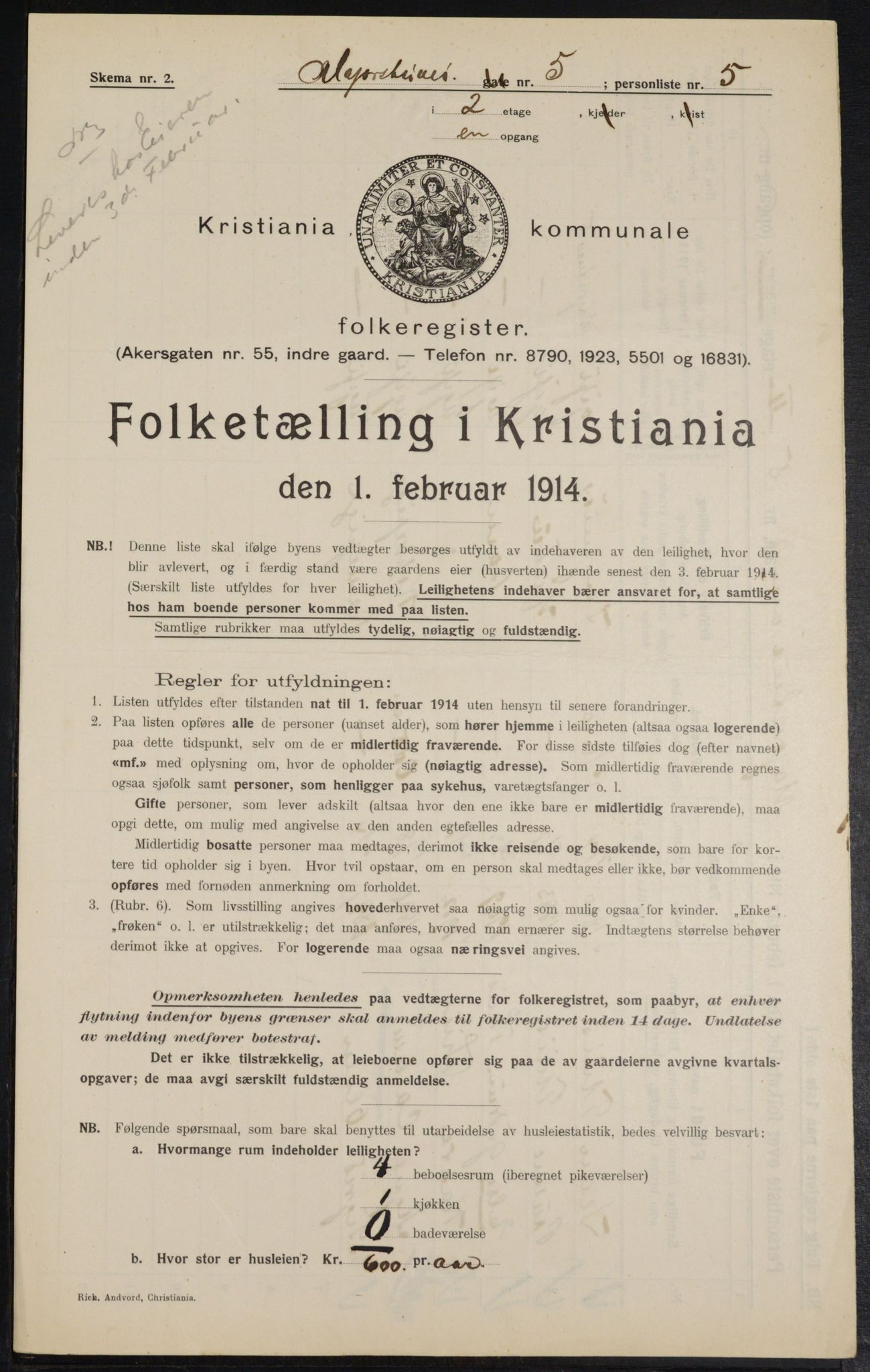 OBA, Municipal Census 1914 for Kristiania, 1914, p. 59552