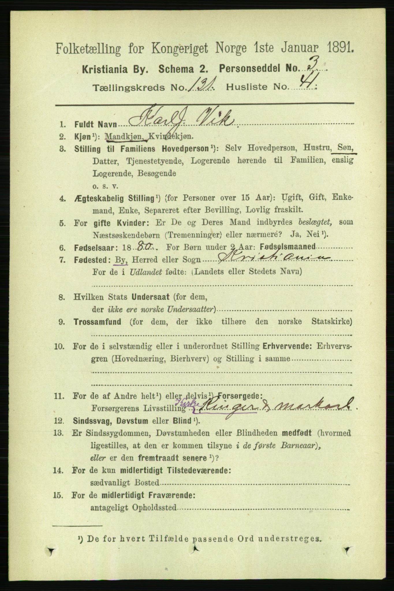 RA, 1891 census for 0301 Kristiania, 1891, p. 71314