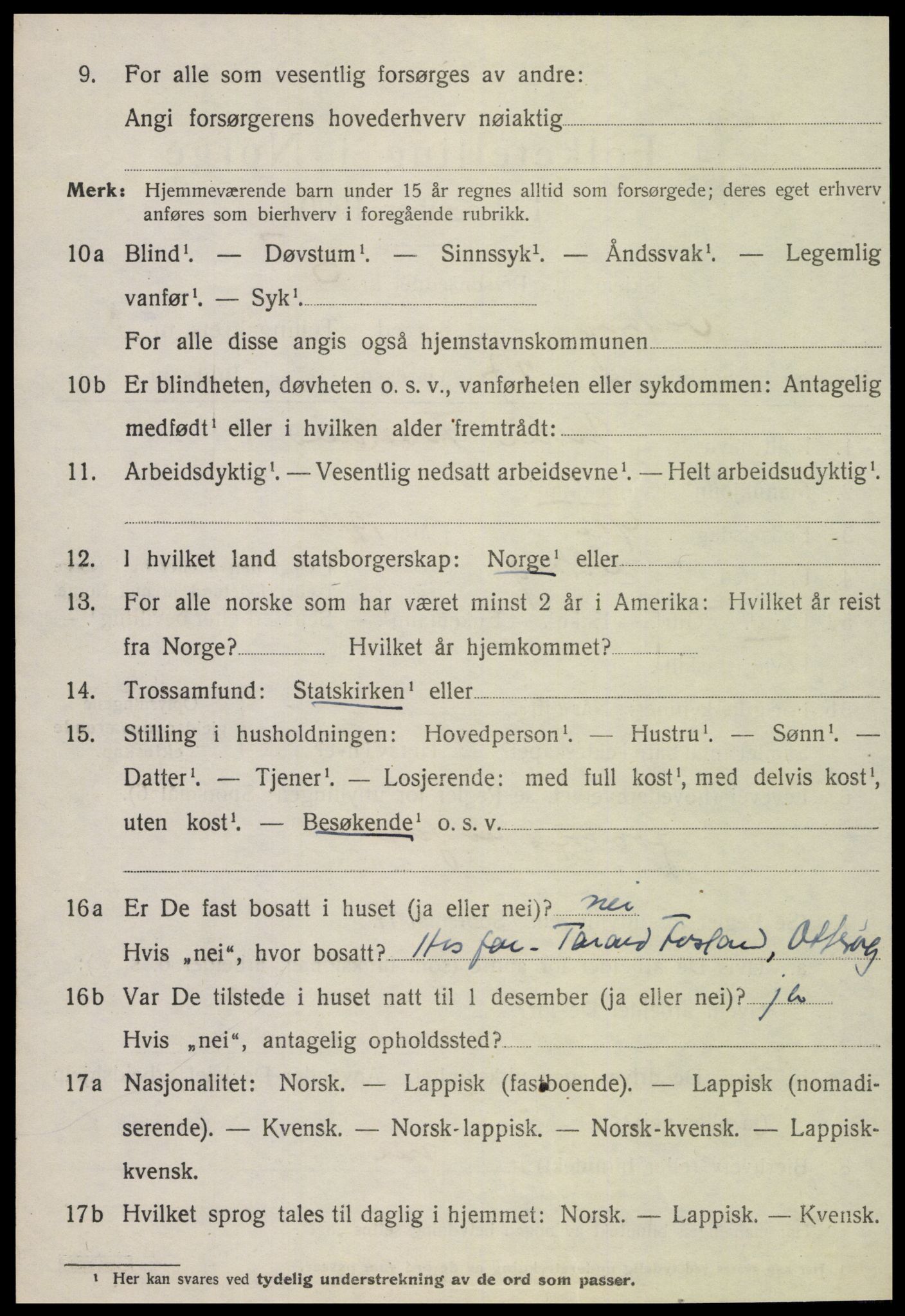 SAT, 1920 census for Otterøy, 1920, p. 3296