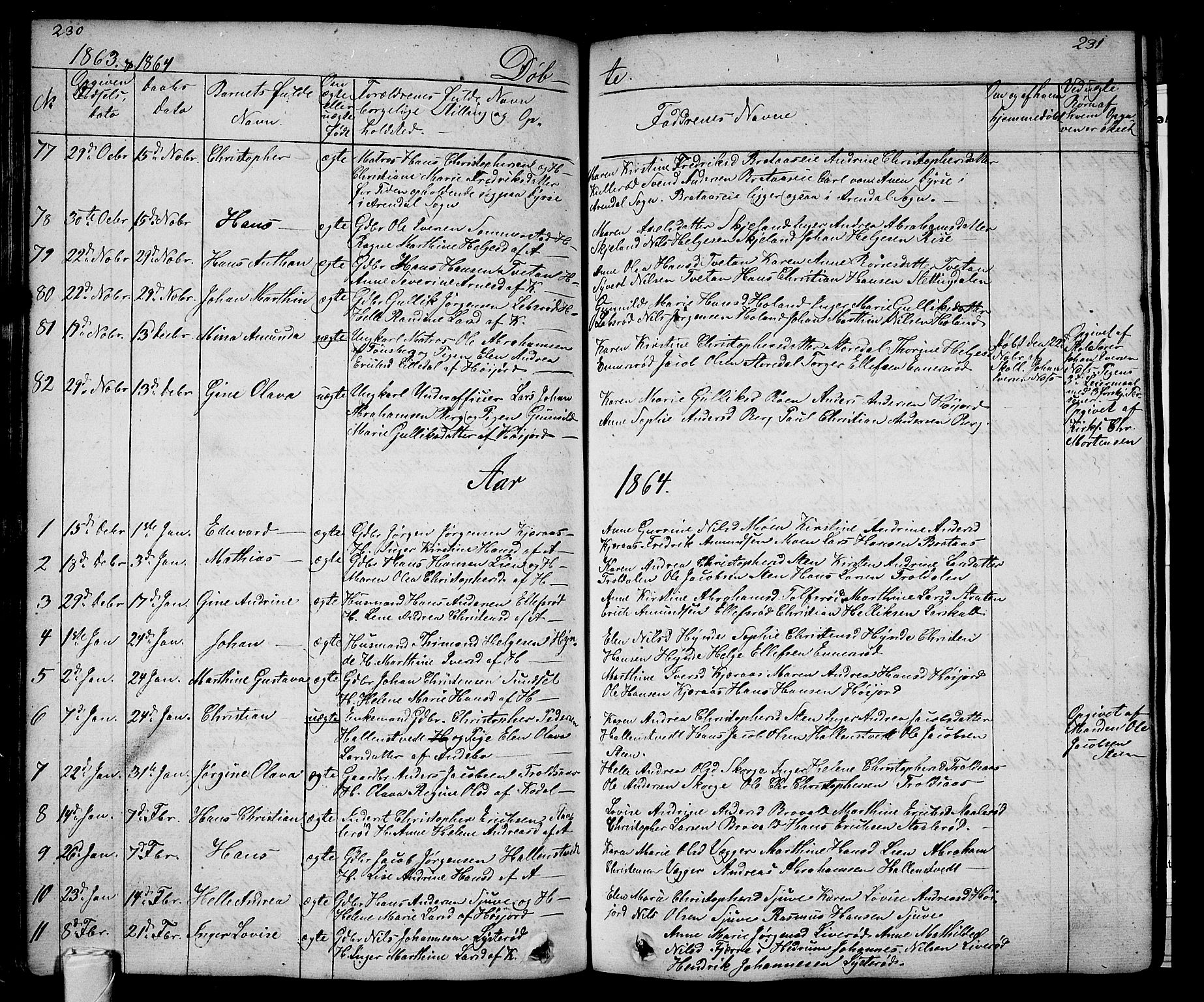 Andebu kirkebøker, AV/SAKO-A-336/G/Ga/L0003: Parish register (copy) no. I 3, 1832-1867, p. 230-231