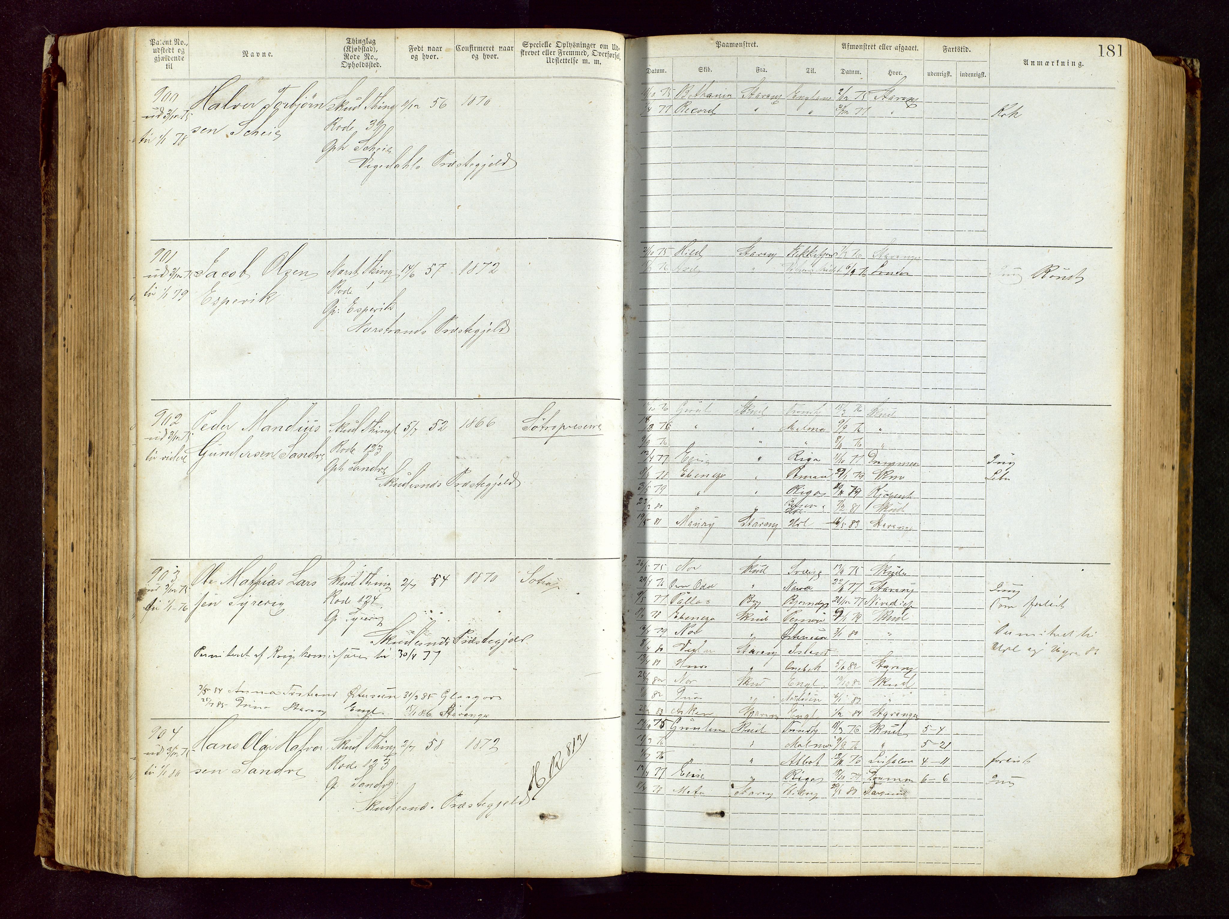 Haugesund sjømannskontor, AV/SAST-A-102007/F/Ff/L0002: Sjøfartsrulle Skudenes krets nr. 1-2719, 1868-1948, p. 181