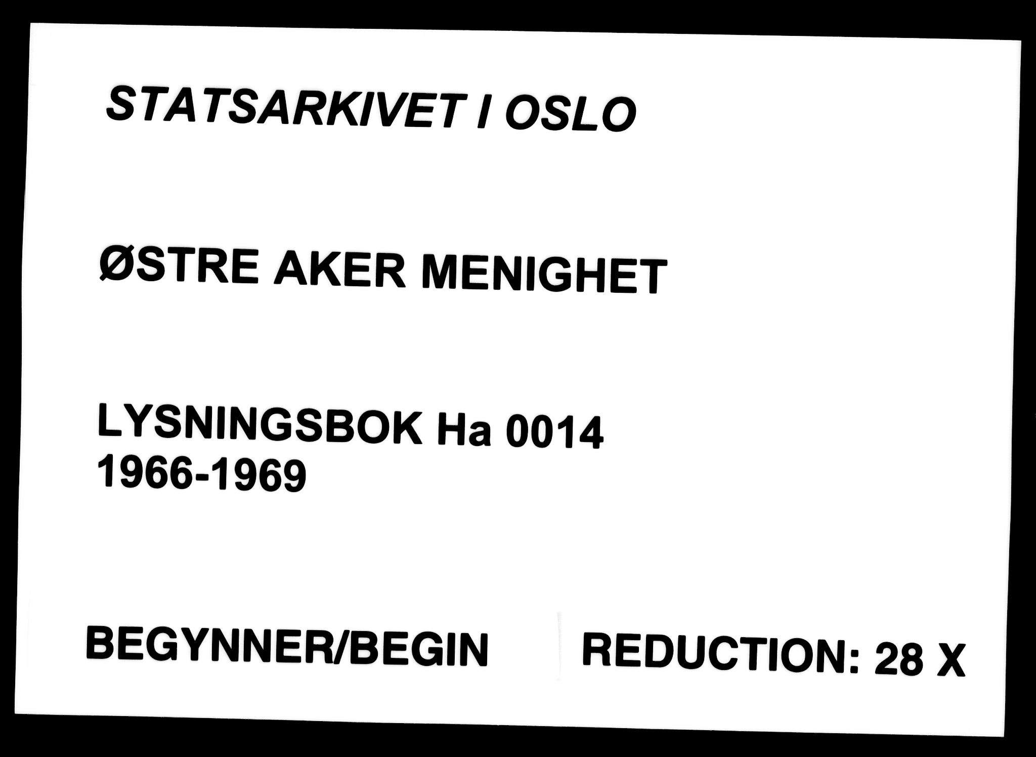 Østre Aker prestekontor Kirkebøker, SAO/A-10840/H/Ha/L0014: Banns register no. I 14, 1966-1969