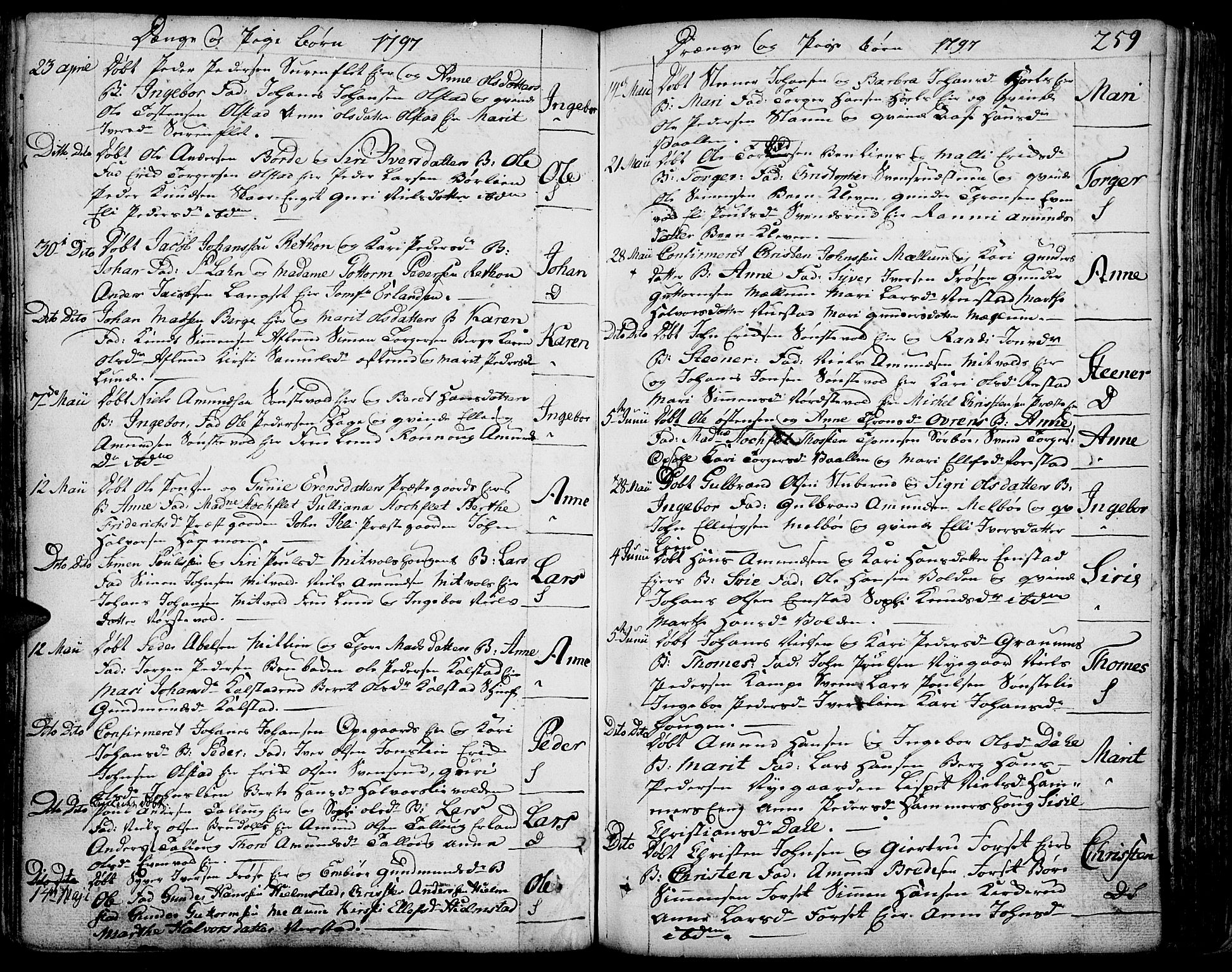 Gausdal prestekontor, AV/SAH-PREST-090/H/Ha/Haa/L0003: Parish register (official) no. 3, 1758-1809, p. 259