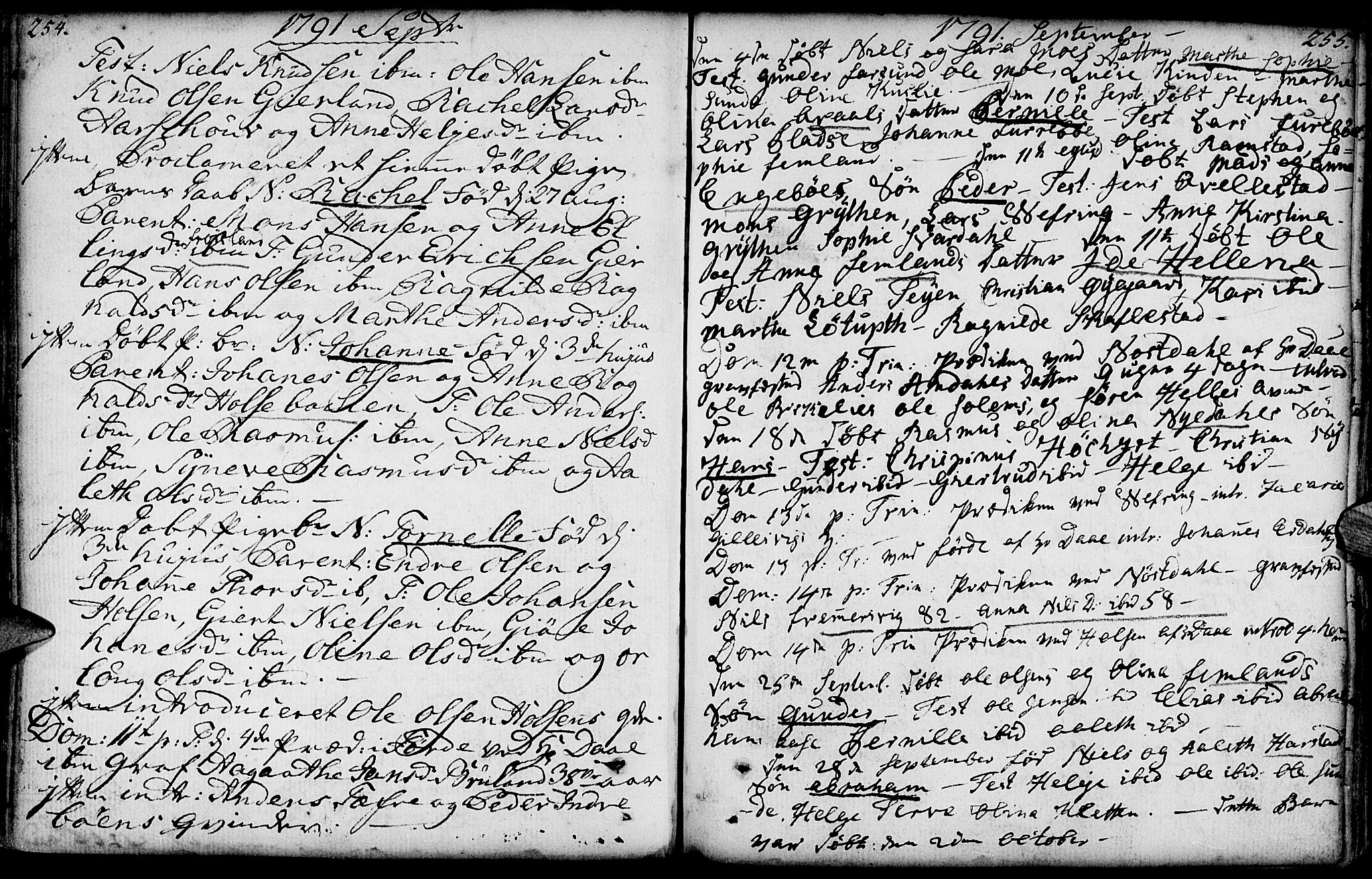 Førde sokneprestembete, AV/SAB-A-79901/H/Haa/Haaa/L0004: Parish register (official) no. A 4, 1781-1803, p. 254-255