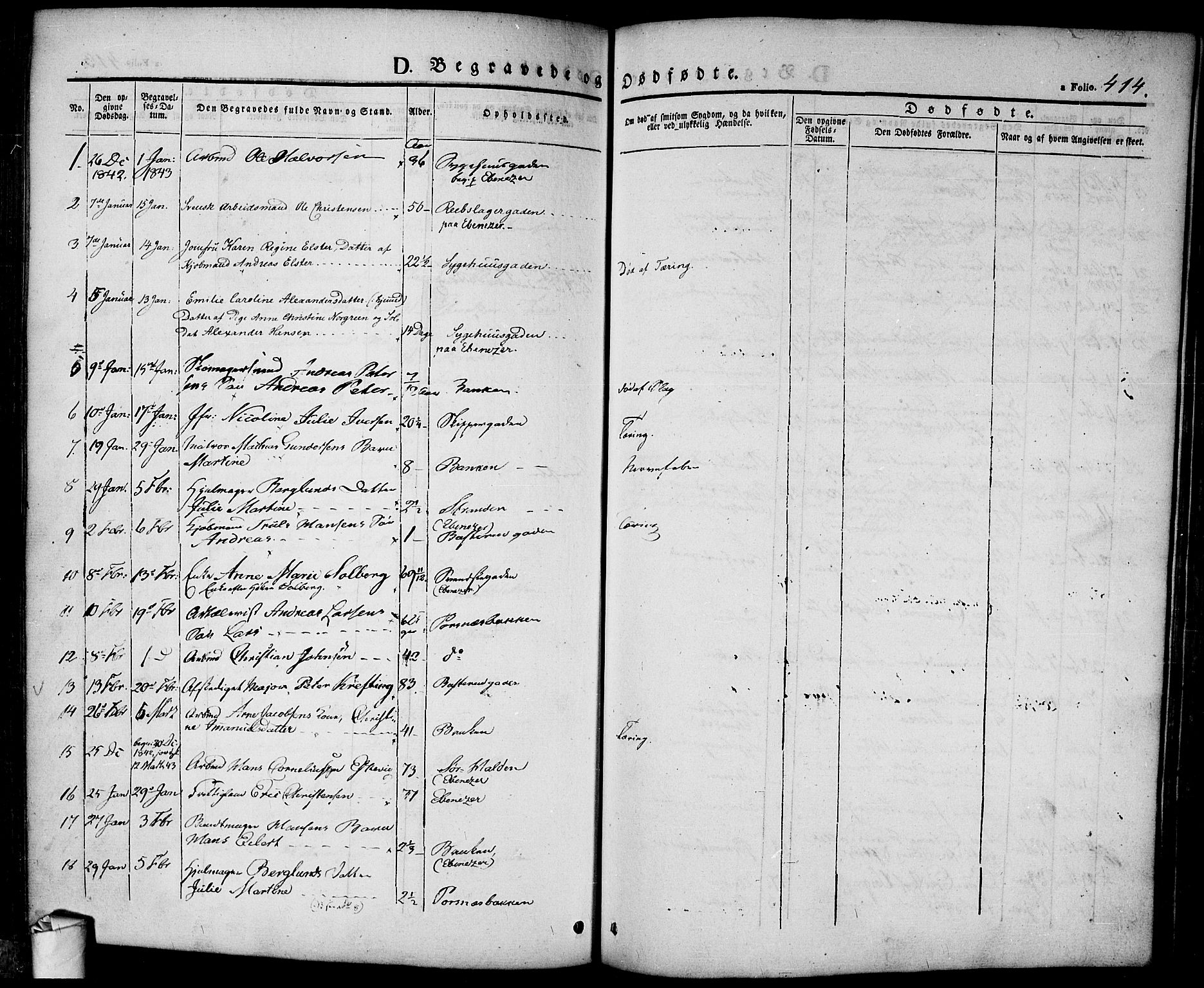 Halden prestekontor Kirkebøker, SAO/A-10909/F/Fa/L0005: Parish register (official) no. I 5, 1834-1845, p. 414