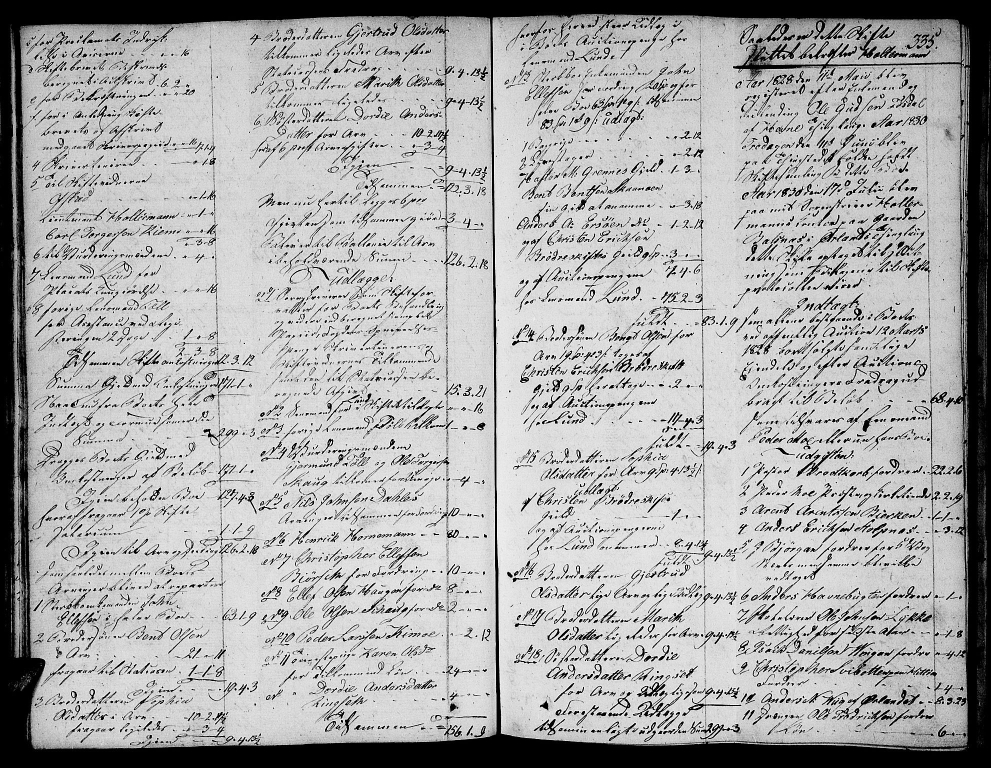 Fosen sorenskriveri, AV/SAT-A-1107/1/3/3A/L0018: Skifteprotokoll nr. 12 II, 1824-1832, p. 334b-335a