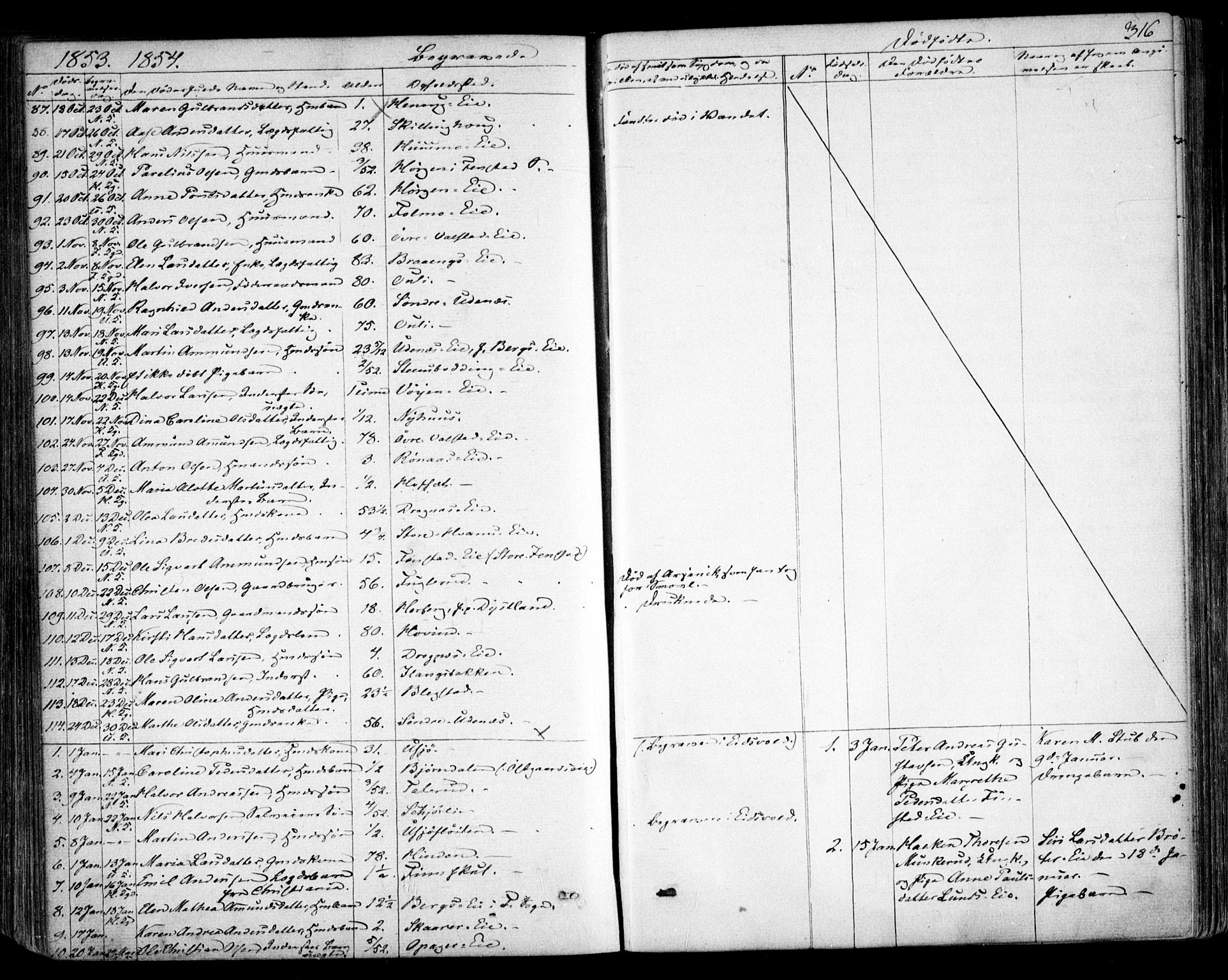 Nes prestekontor Kirkebøker, AV/SAO-A-10410/F/Fa/L0007: Parish register (official) no. I 7, 1846-1858, p. 316