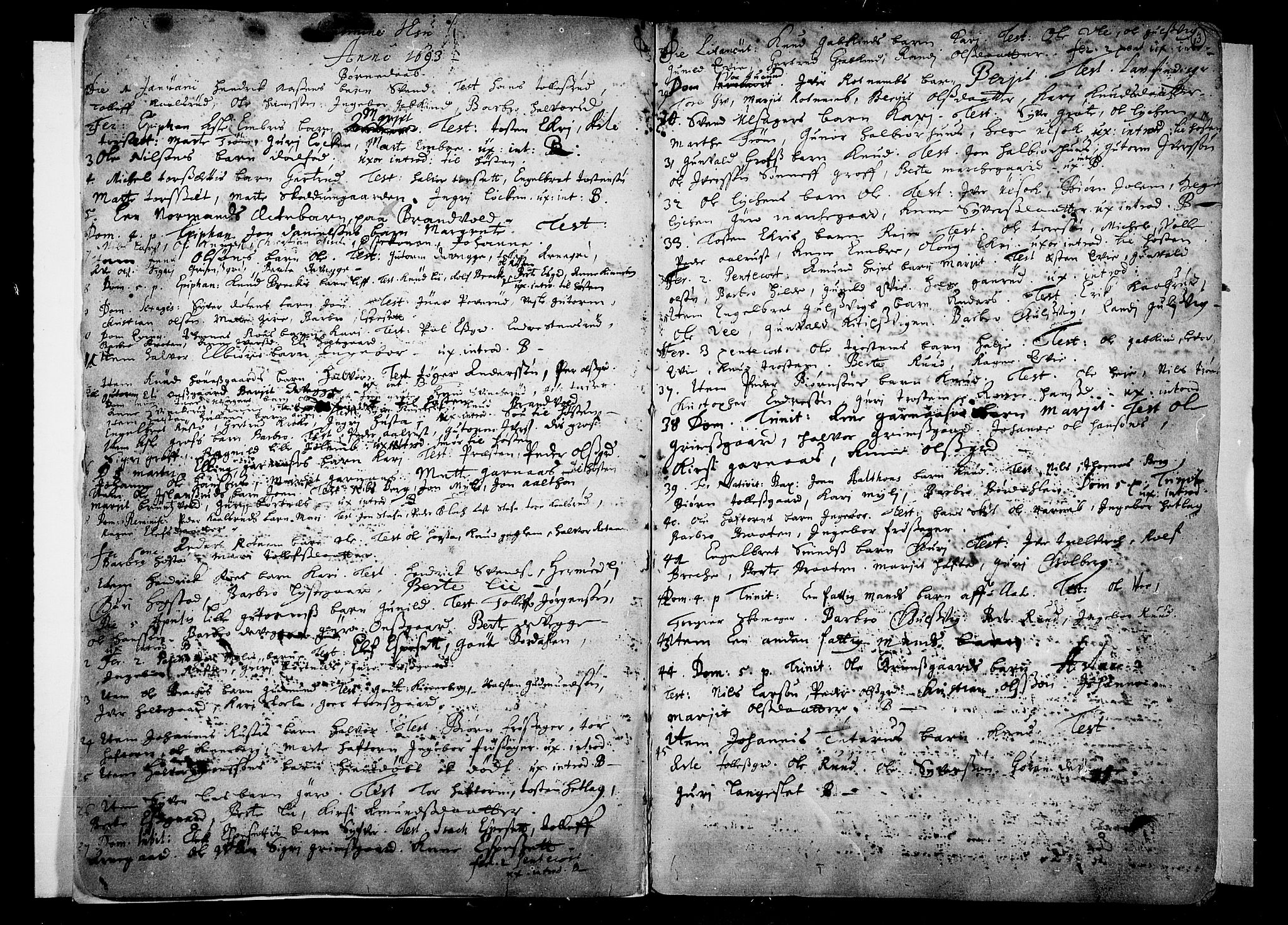 Nes kirkebøker, SAKO/A-236/F/Fa/L0001: Parish register (official) no. 1, 1693-1706, p. 3