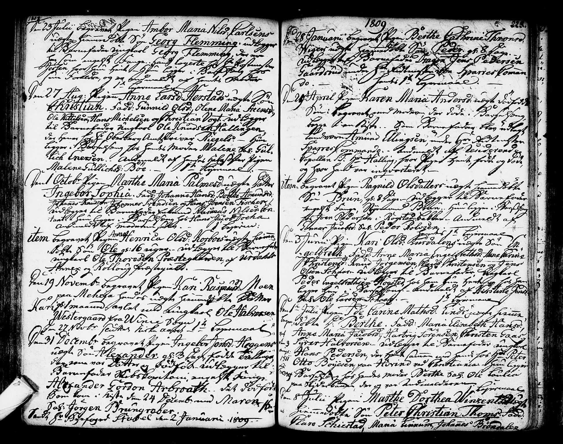 Kongsberg kirkebøker, SAKO/A-22/F/Fa/L0007: Parish register (official) no. I 7, 1795-1816, p. 228